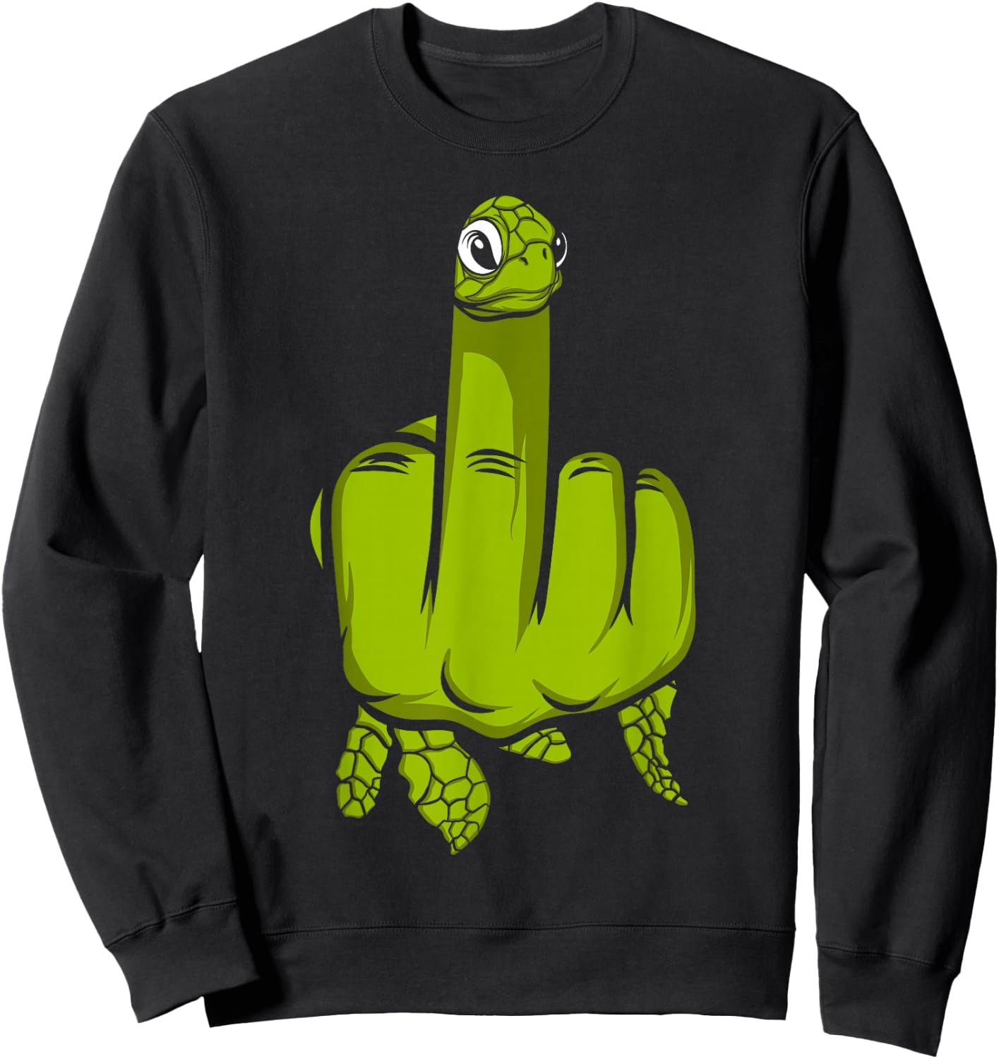 Middle Finger Turtle Sweatshirt - Sweatshirt | Black