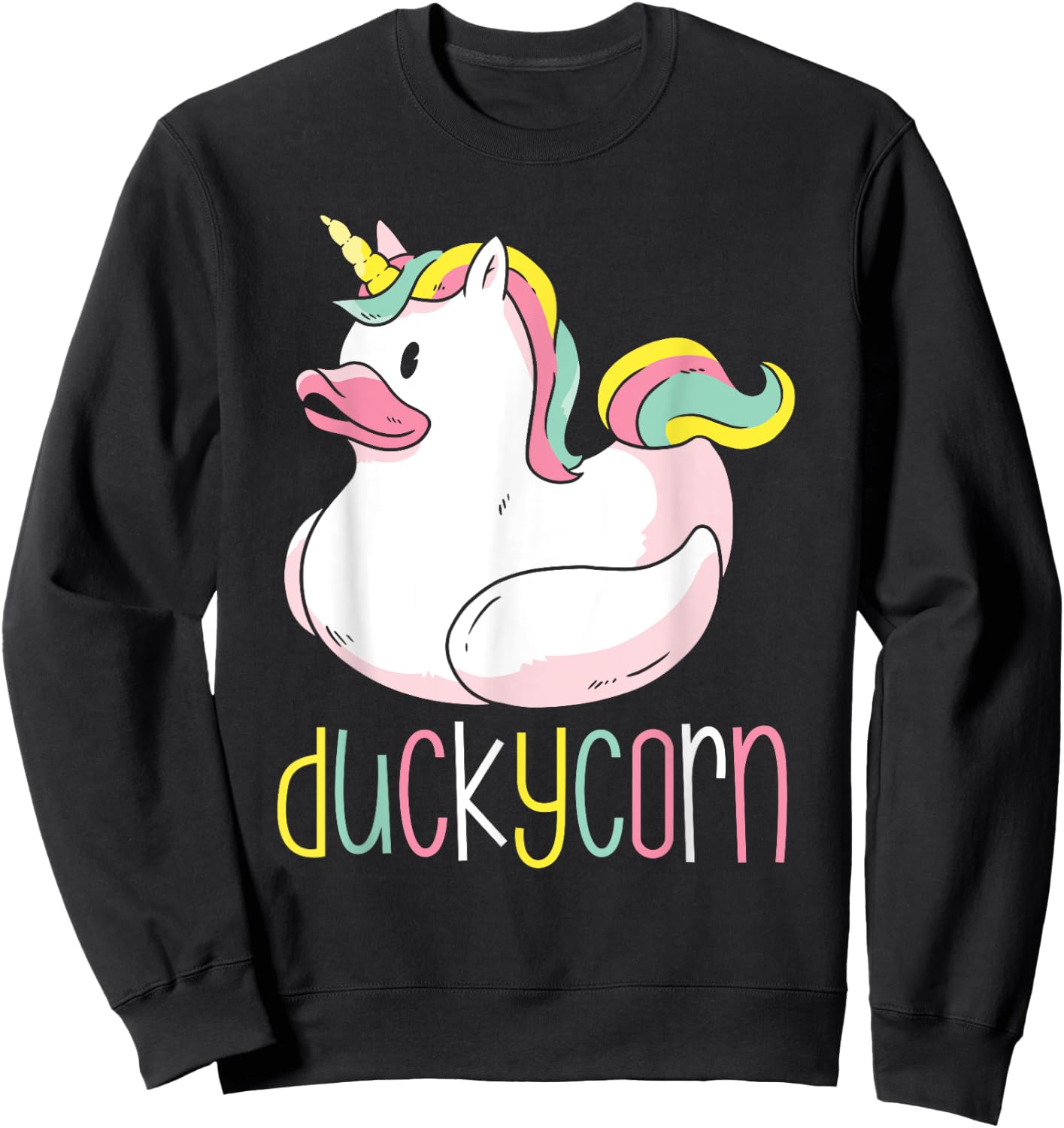 Duck Unicorn - Duckycorn Women Girls Unicorn Rubber Duck Sweatshirt - Sweatshirt | Black