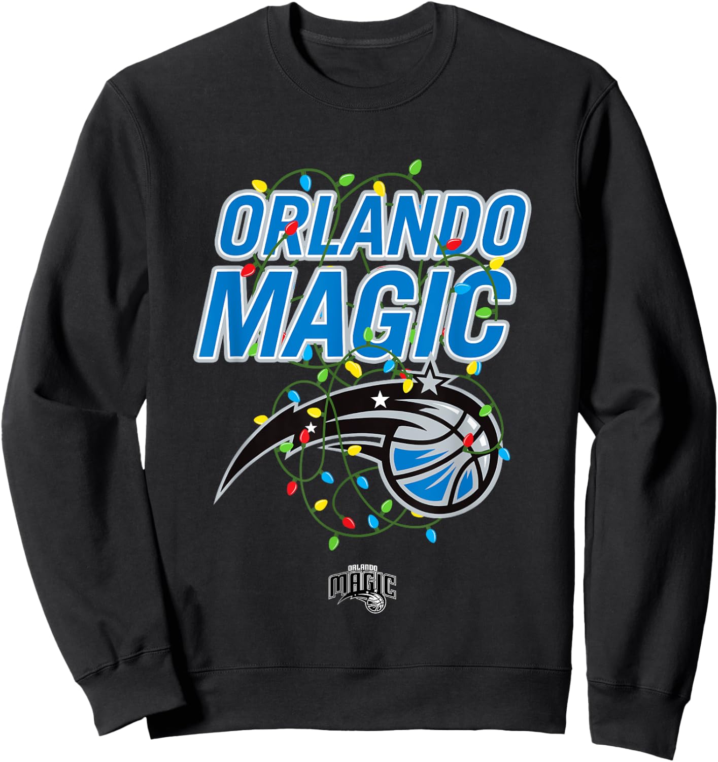 NBA Orlando Magic Christmas Lights Holiday Logo Sweatshirt - Sweatshirt | Black