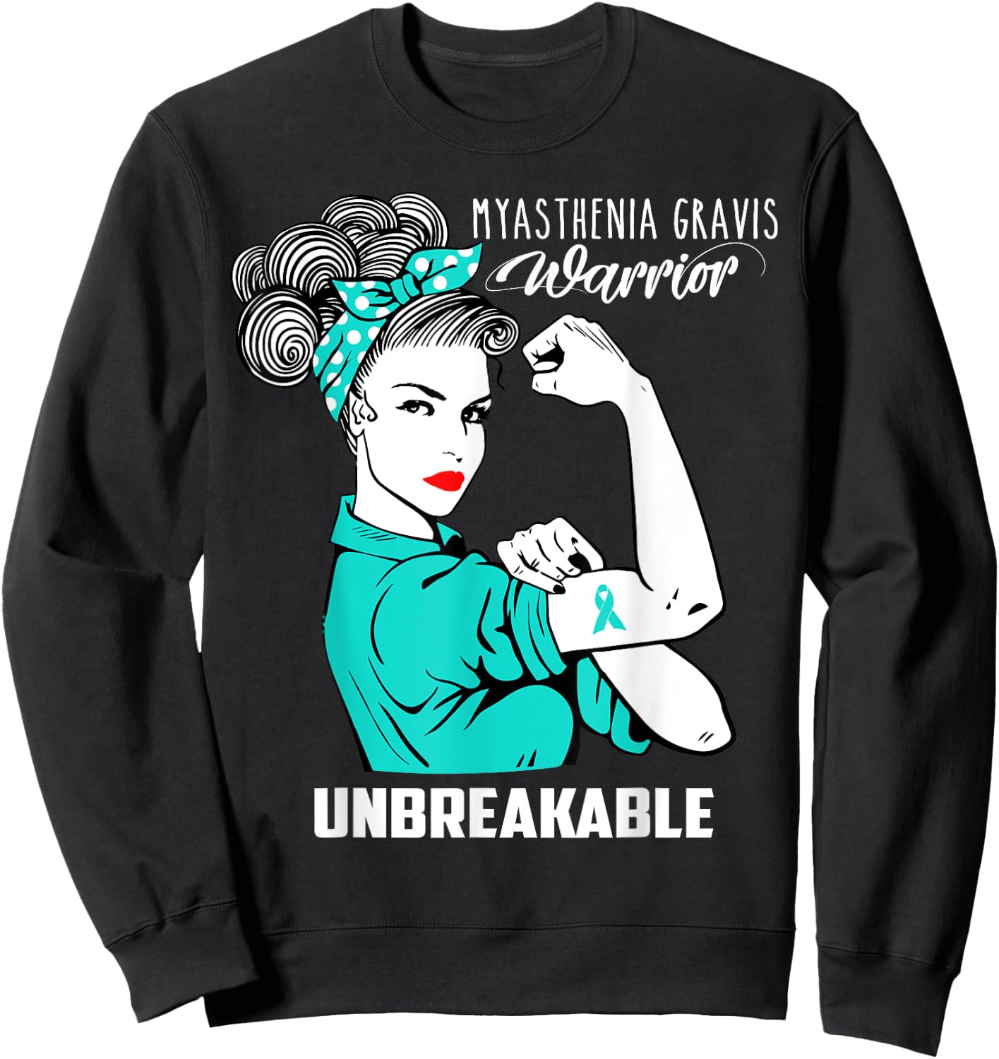 Myasthenia Gravis Warrior Unbreakable Shirt Awareness Gift Sweatshirt - Sweatshirt | Black