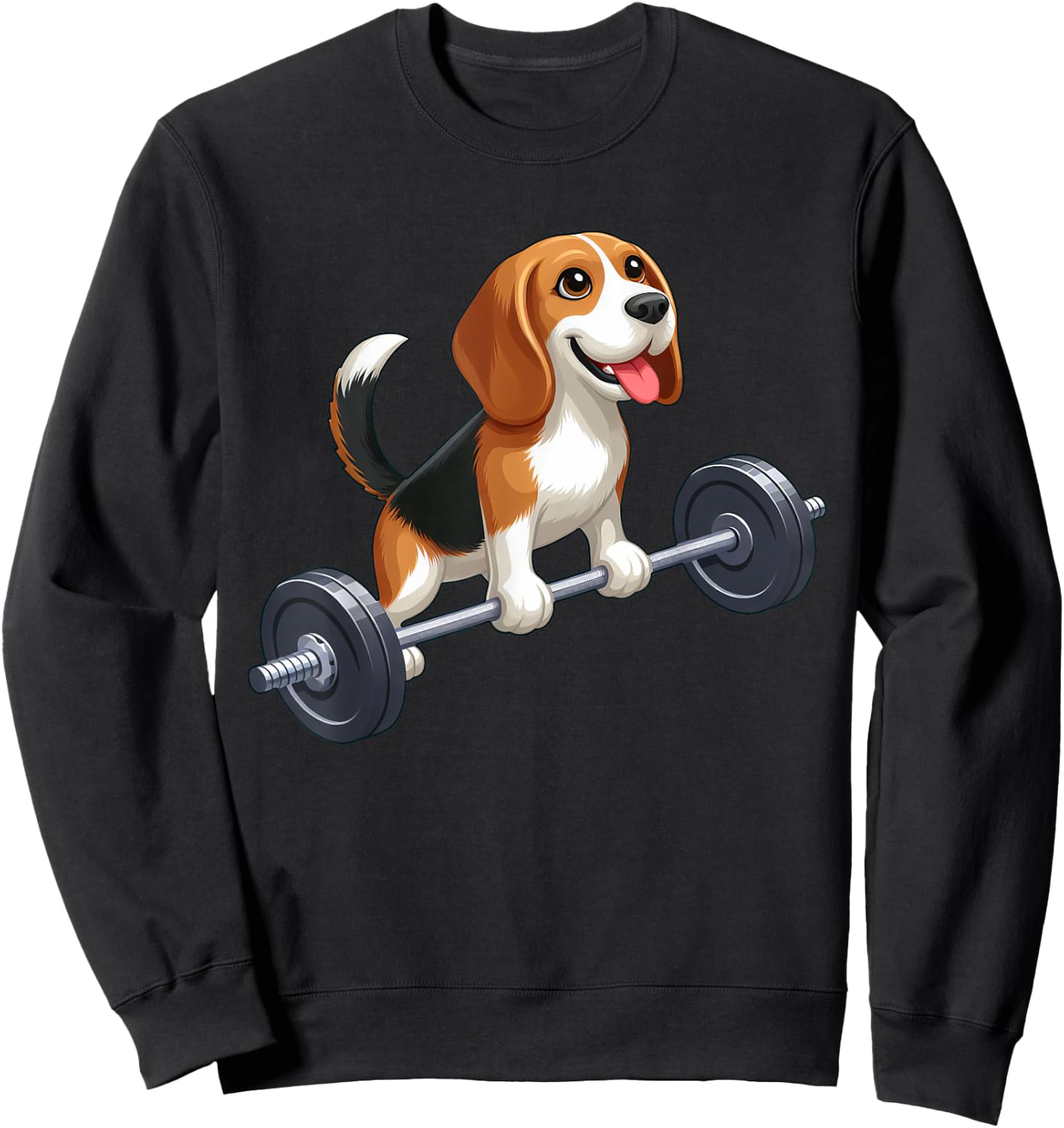 Beagle Barbell Dog Fitness Workout Men Women Sweatshirt - Sweatshirt | Black