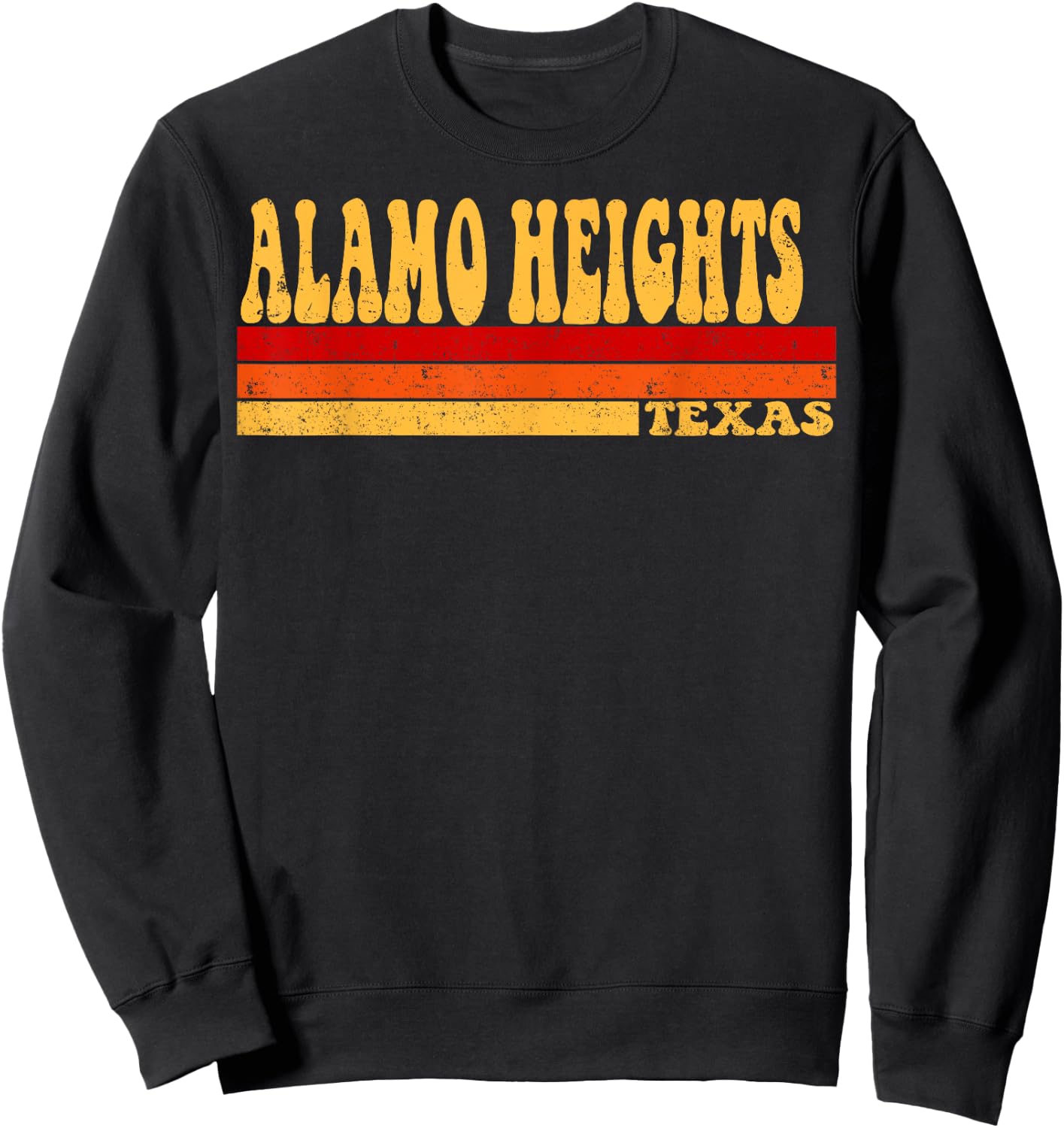 ALAMO HEIGHTS Texas City Vintage Roots Retro Design 70s 80s Sweatshirt - Sweatshirt | Black