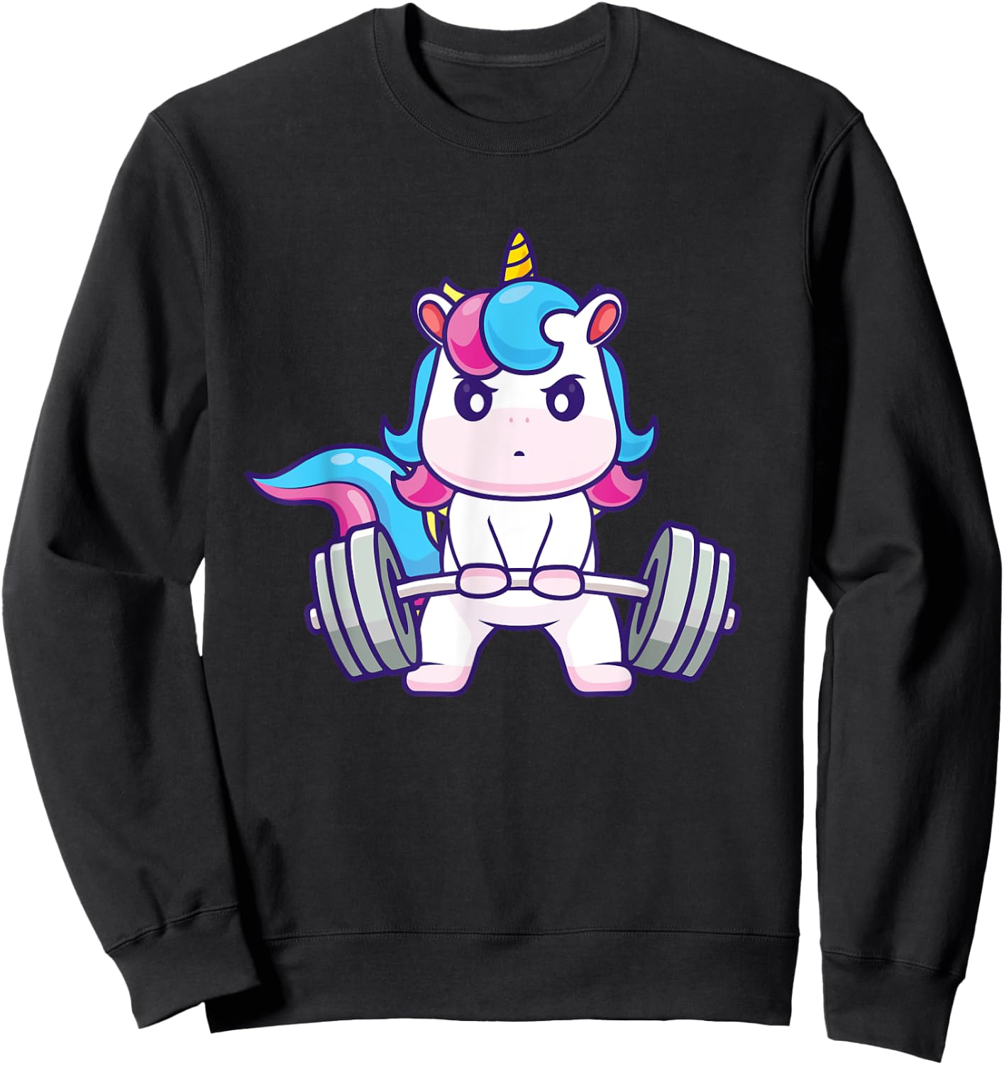 Funny Gym Shirts Deadlifting Unicorn - Workout Gym Weightlifting Bodybuilding , Small, Black Sweatshirt - Sweatshirt | Black