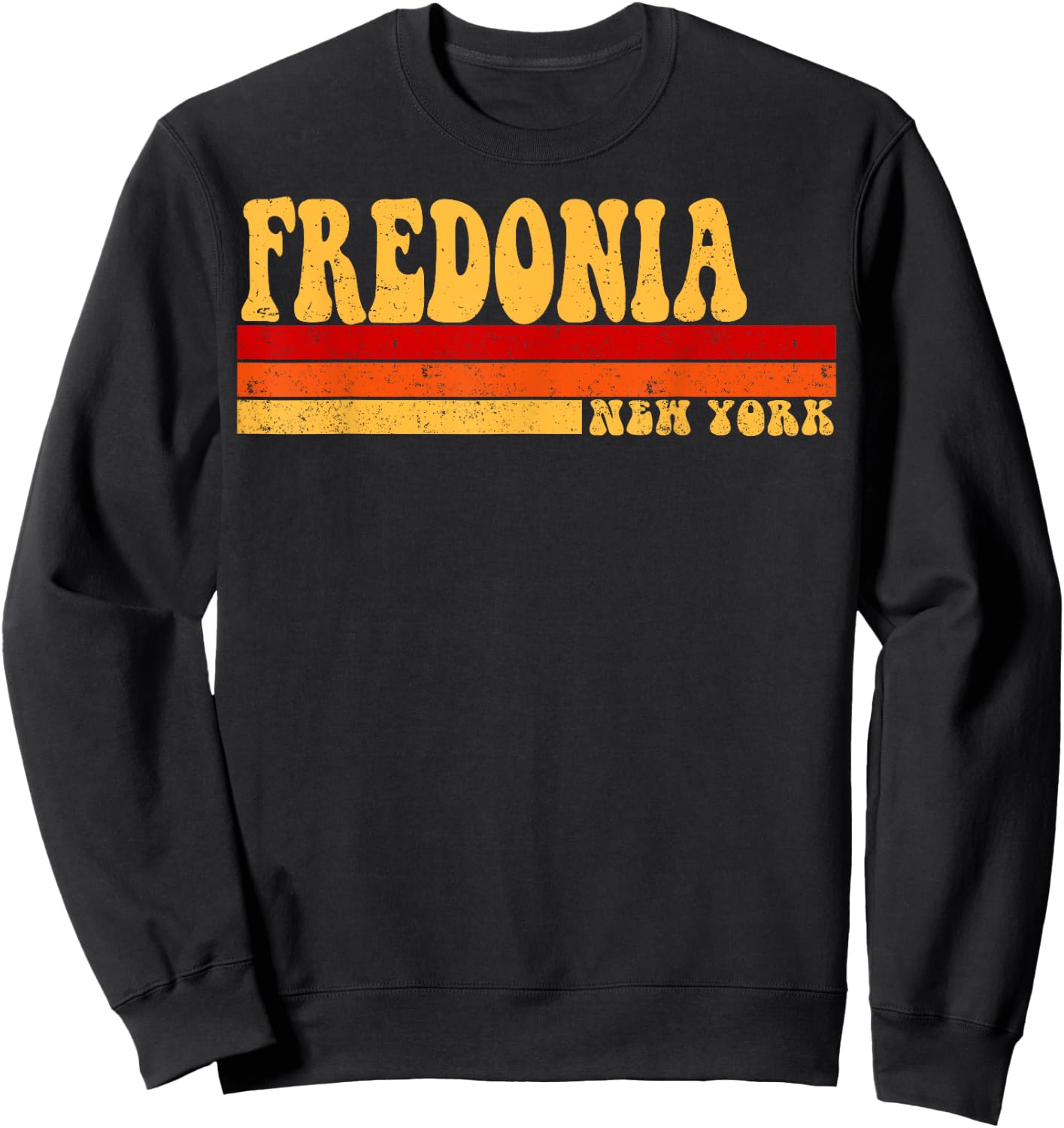 FREDONIA New York City Vintage Roots Retro Design 70s 80s Sweatshirt - Sweatshirt | Black
