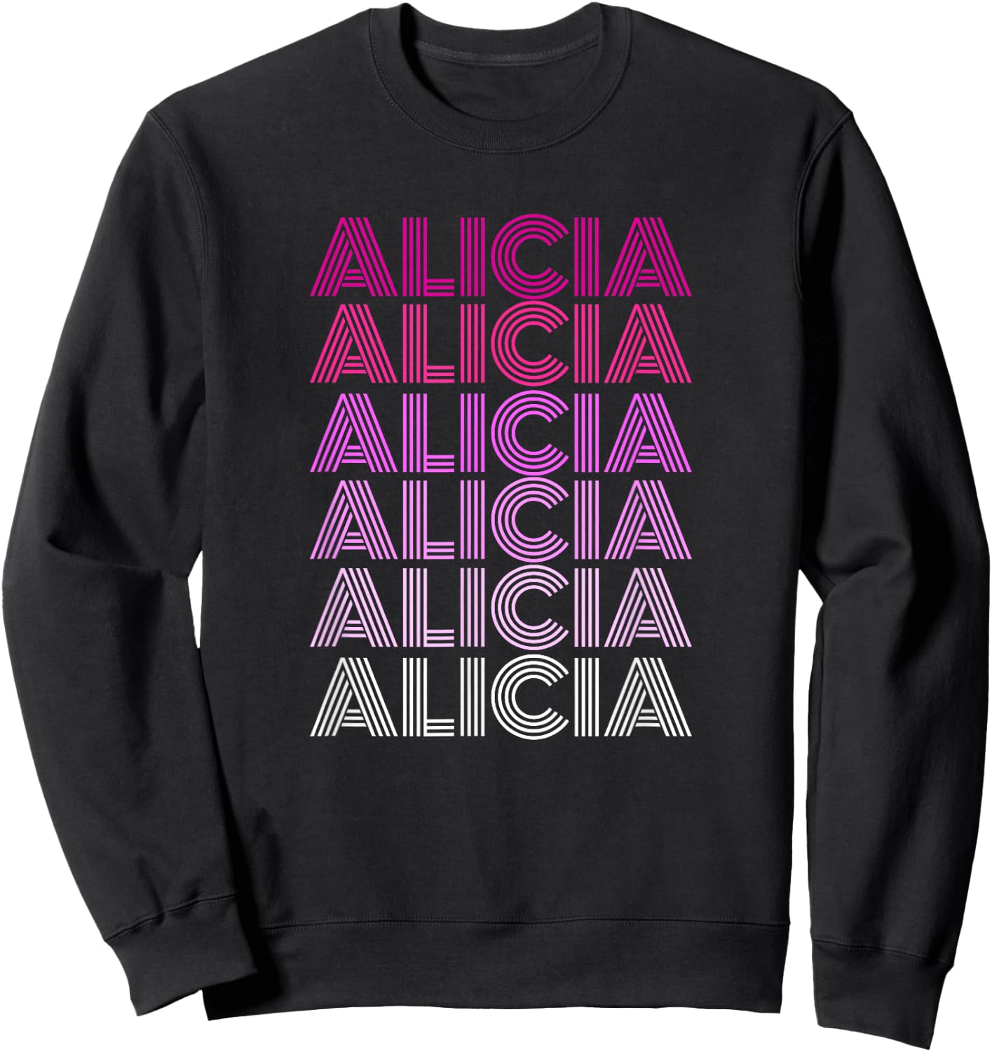 Retro Style Alicia Pink Ombre Sweatshirt - Sweatshirt | Black