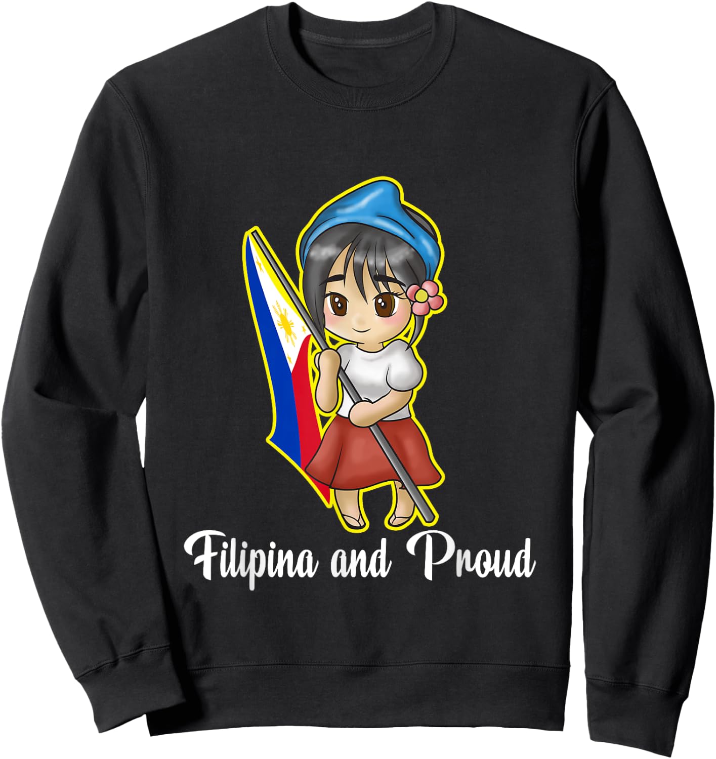 Philippines Pinay Filipina And Proud Filipino Flag Day Sweatshirt - Sweatshirt | Black