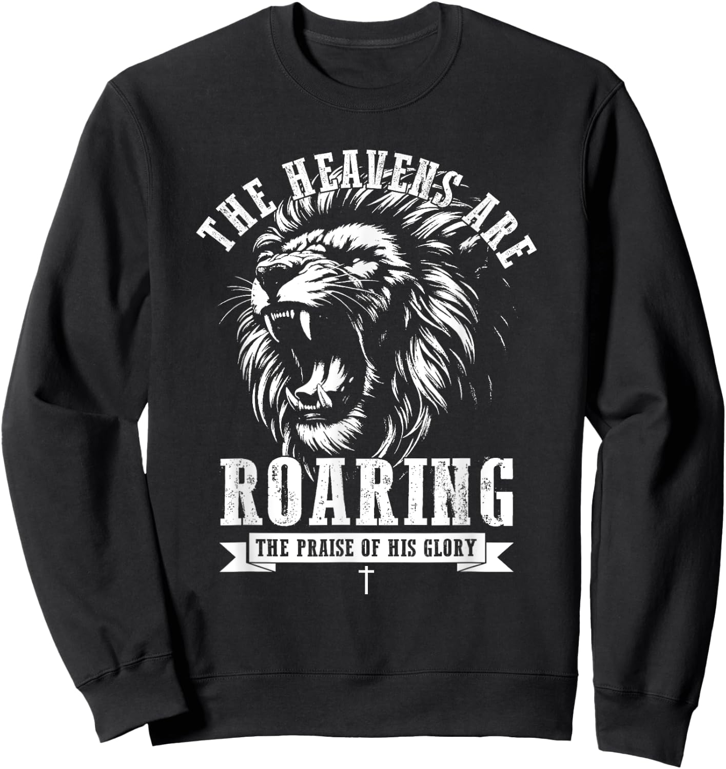 The Heavens Are Roaring, Retro Christian Bible Verse Sweatshirt - Sweatshirt | Black