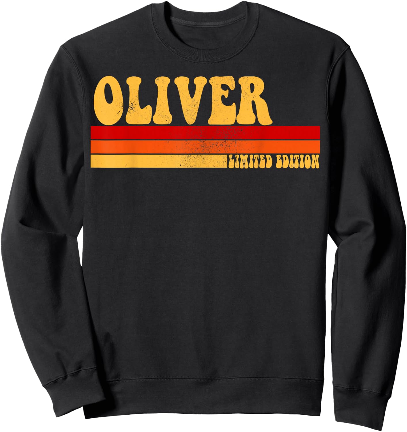 OLIVER Name Personalized Idea Men Retro Vintage OLIVER Sweatshirt - Sweatshirt | Black