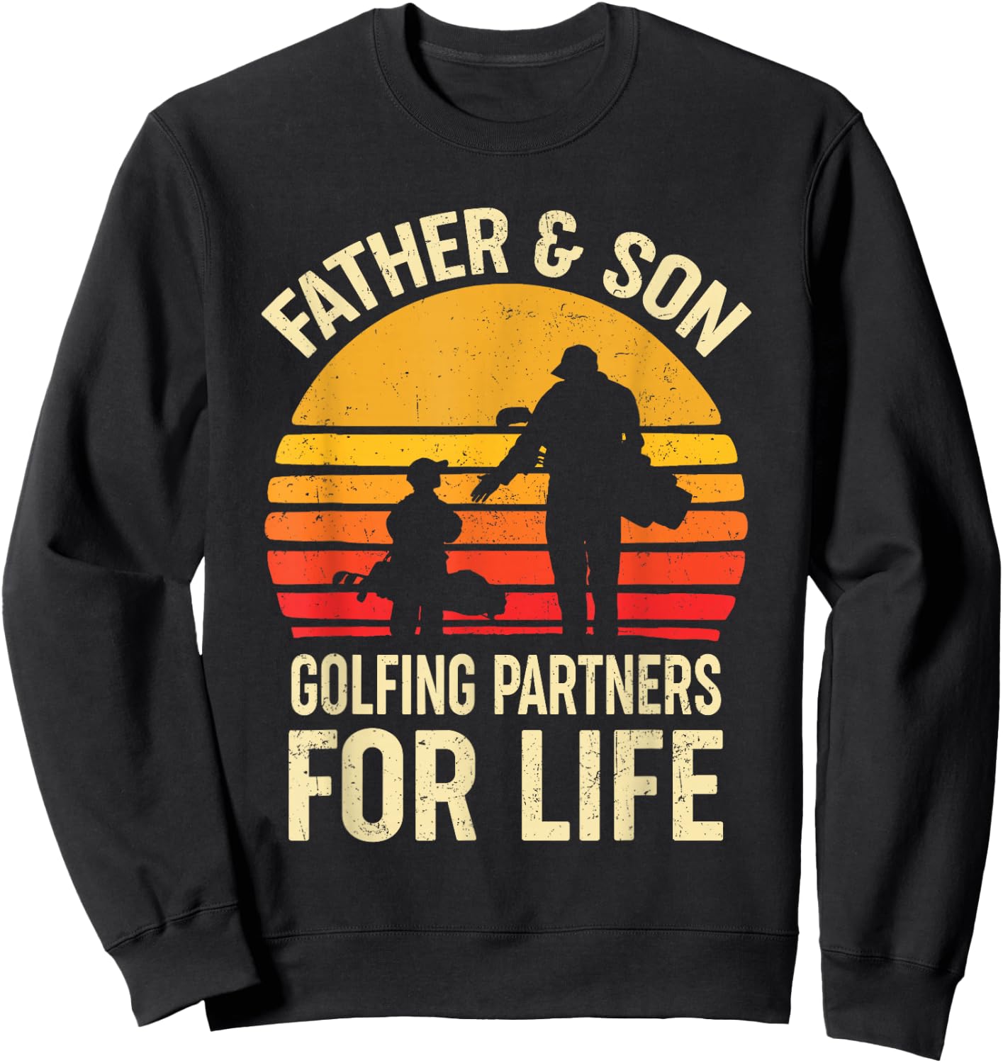 Golf Golfing Father Son Matching Dad Sweatshirt - Sweatshirt | Black