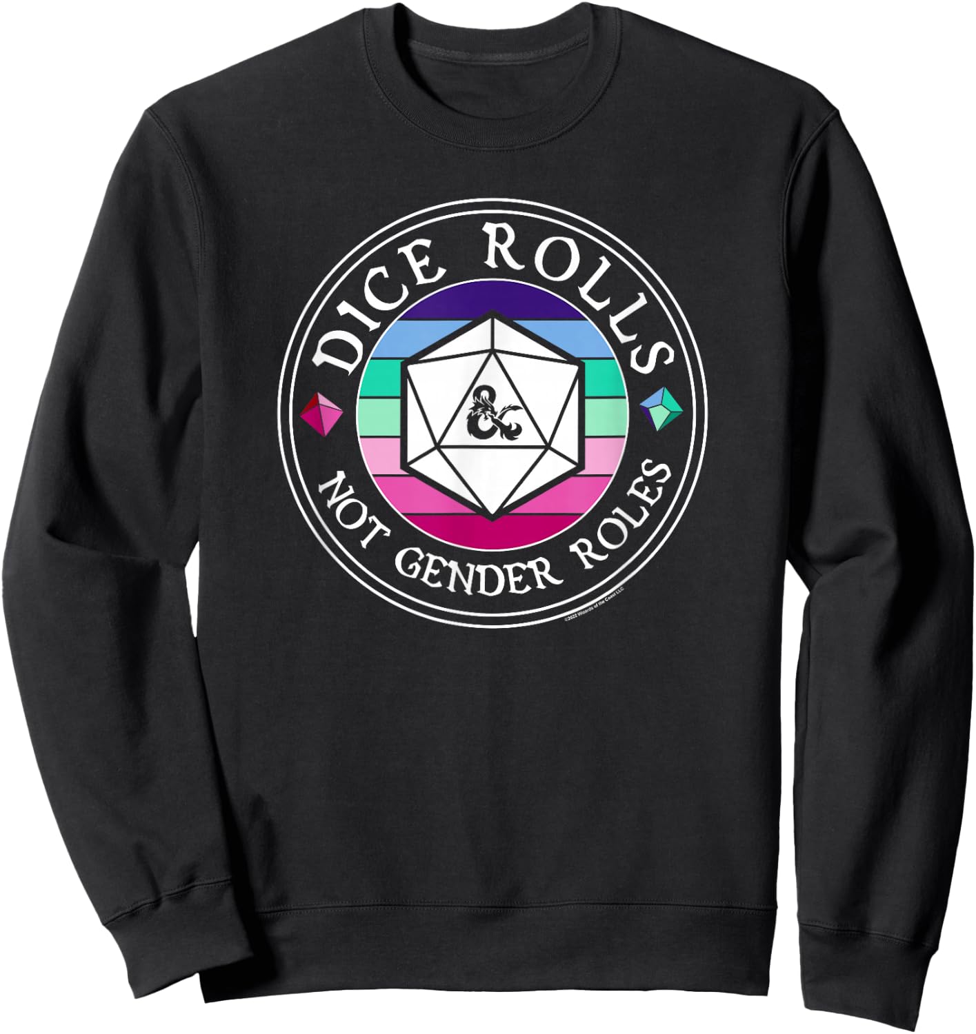 Dungeons & Dragons Dice Rolls Not Gender Roles Pride Logo Sweatshirt - Sweatshirt | Black