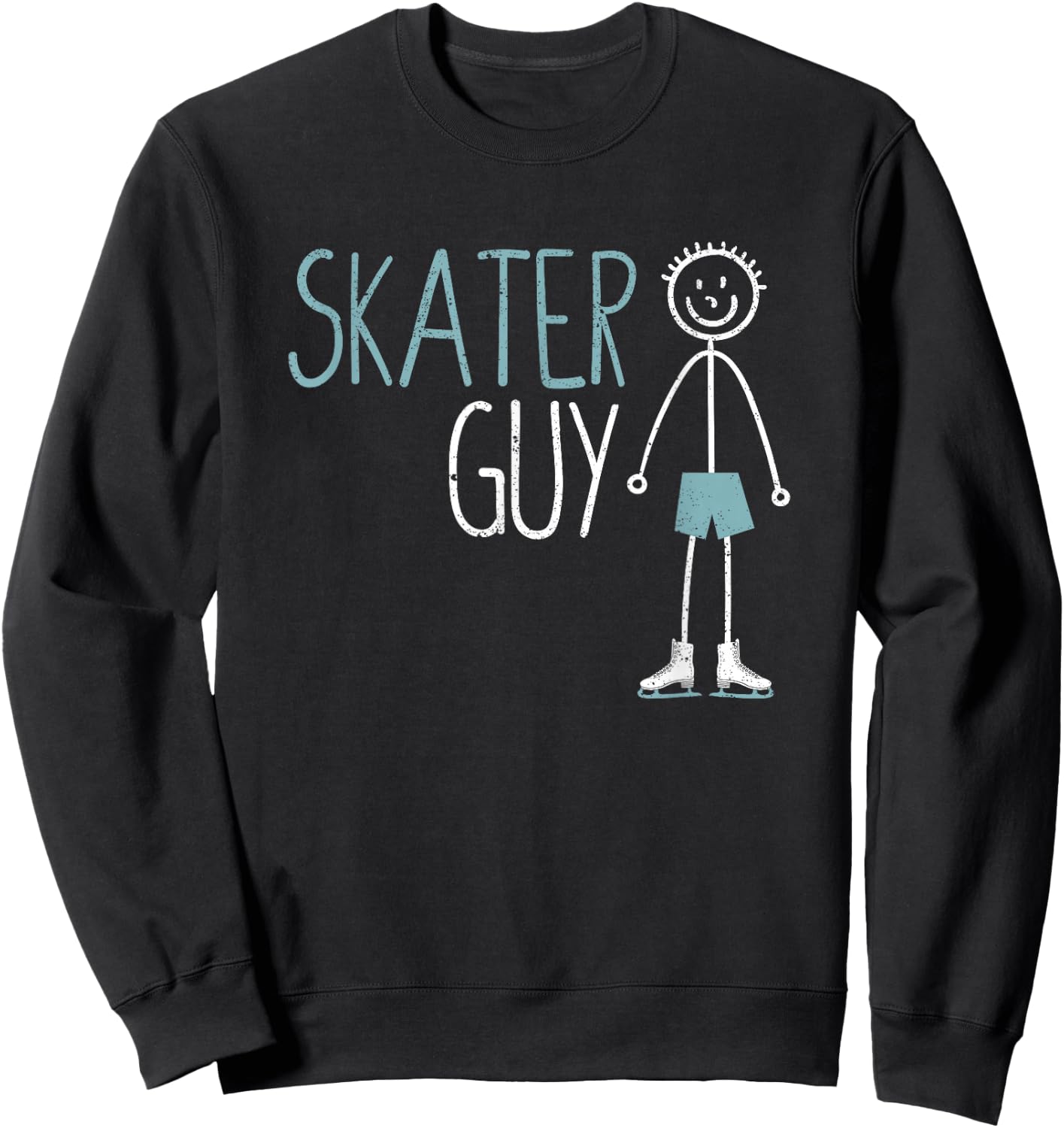 Skater Guy Funny Skates Ice Skating Boy Figure Skaters Sweatshirt - Sweatshirt | Black