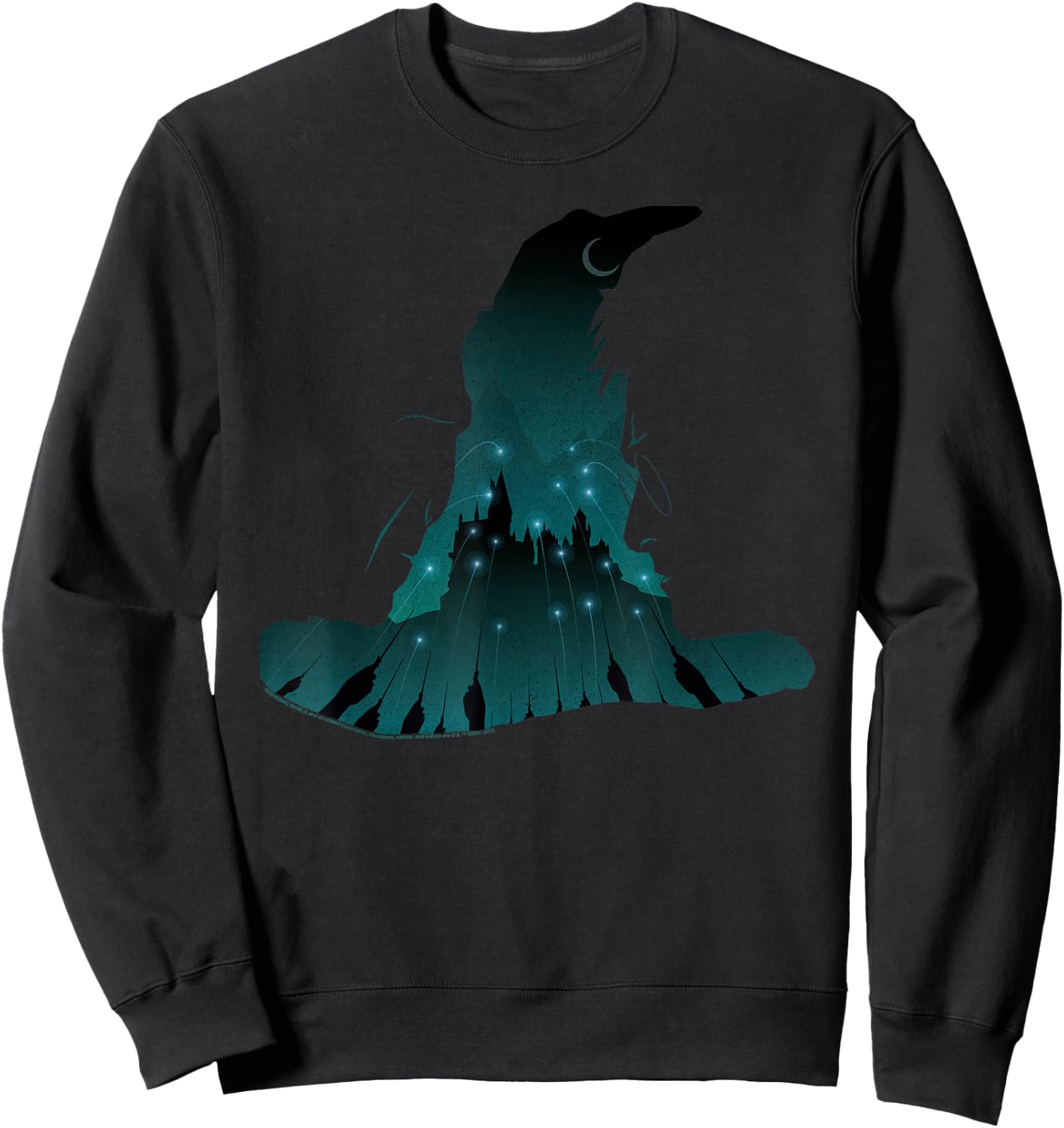 Harry Potter Sorting Hat and Hogwarts Attack Sweatshirt - Sweatshirt | Black