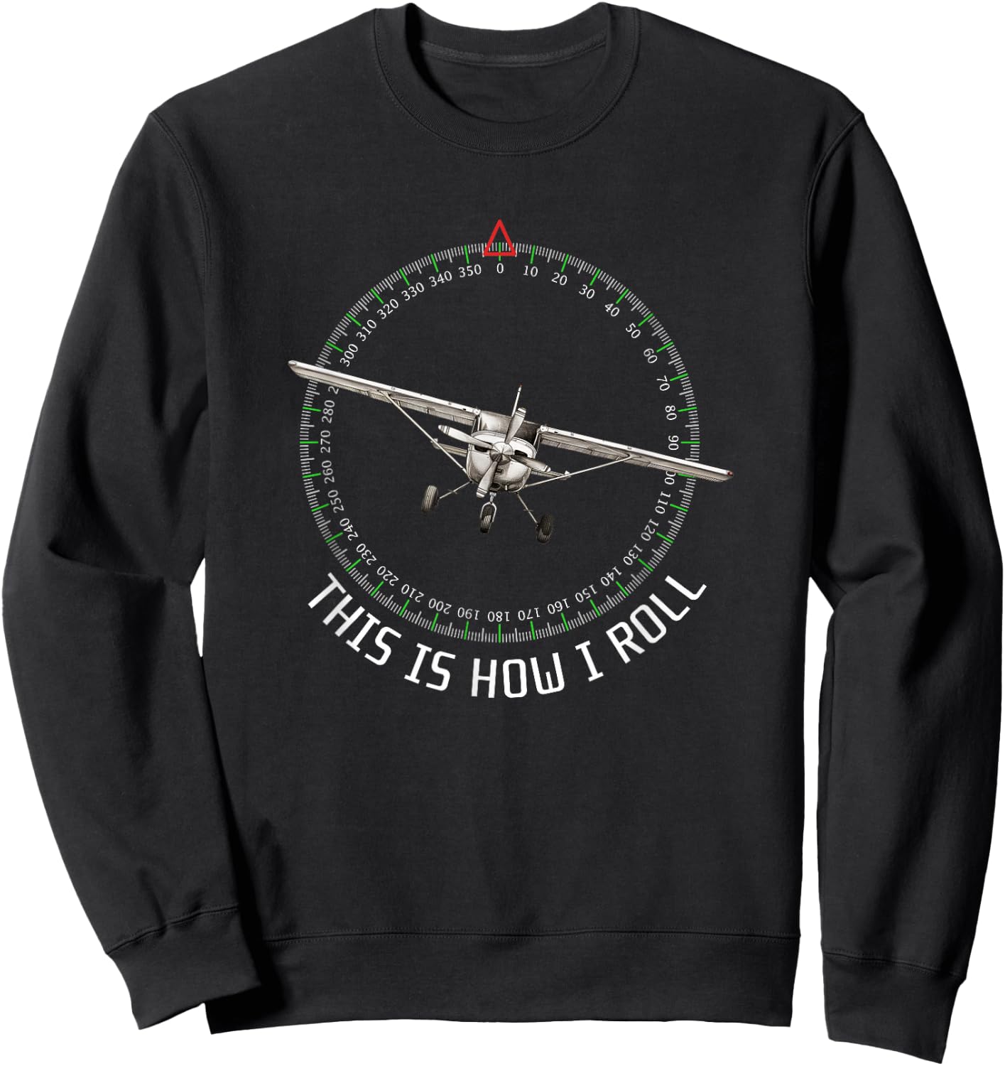 This Is How I Roll Funny Pilot Aviation Airplane C172 Sweatshirt - Sweatshirt | Black