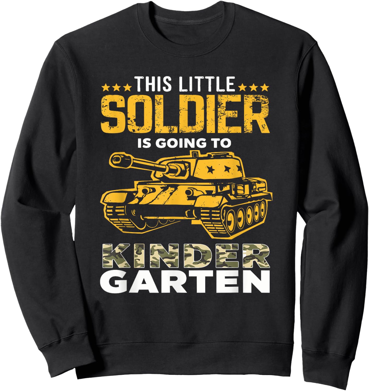 Military Army Camo Tanks Kindergarten Back To School Boys Sweatshirt - Sweatshirt | Black