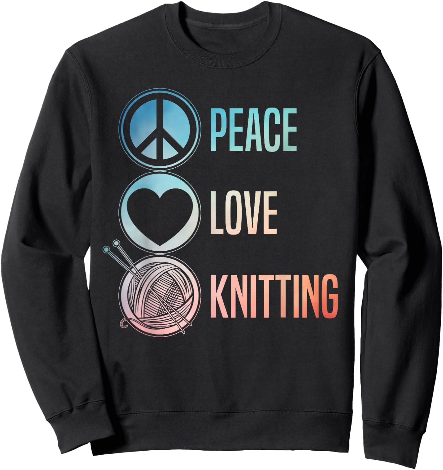 Funny Knitting Art Men Knit Yarn Lover Knitter Sweatshirt - Sweatshirt | Black