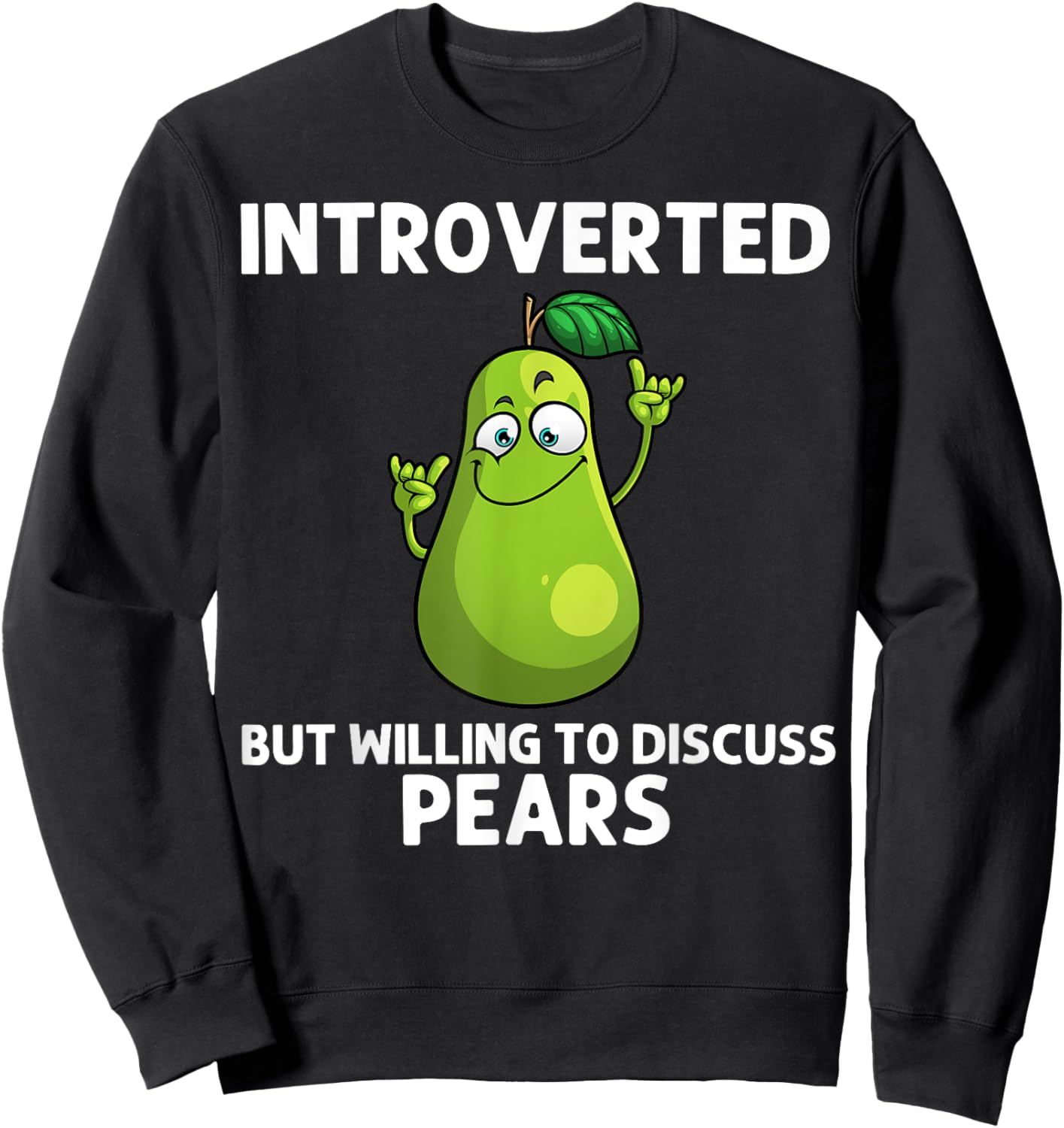 Cool Pear Women Pears Fruit Vegan Food Vegetarian Sweatshirt - Sweatshirt | Black