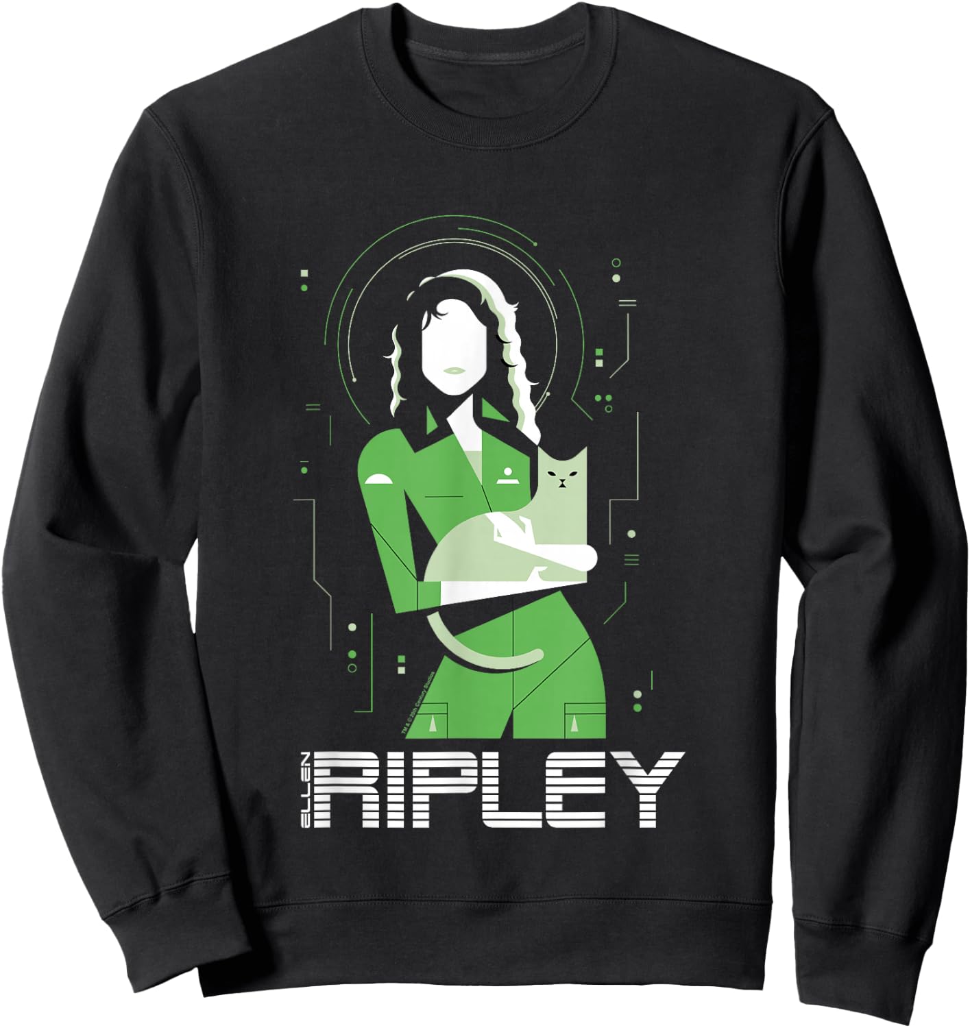 Aliens Iconic Strong Ellen Ripley Silhouette Chest Portrait Sweatshirt - Sweatshirt | Black