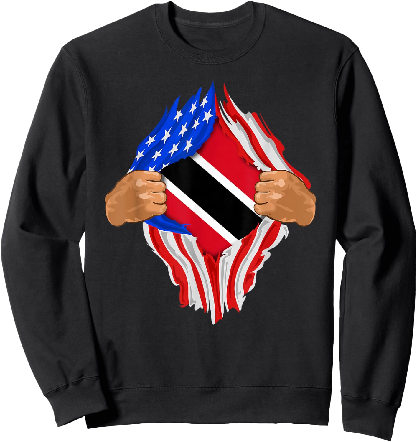 Trinidad and Tobago Blood Inside Me | Flag Gift Sweatshirt - Sweatshirt | Black