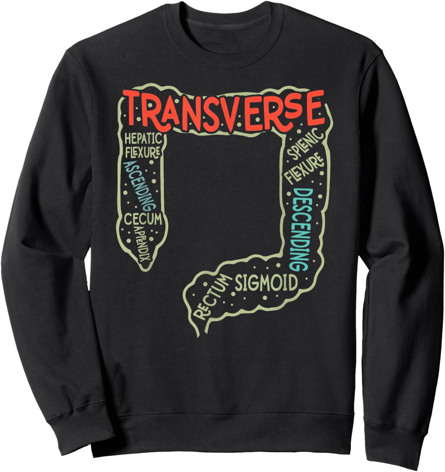 Endoscopy Nurse GI Endo Tech Colonoscopy Colon Anatomy , Small, Black Sweatshirt - Sweatshirt | Black