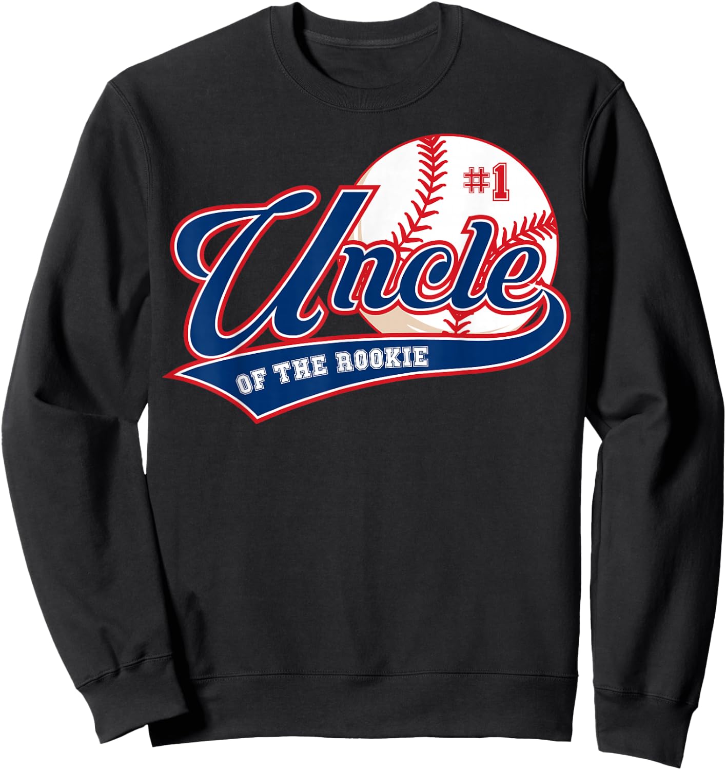 Uncle Rookie of Year 1st Birthday Baseball Theme Matching Sweatshirt - Sweatshirt | Black