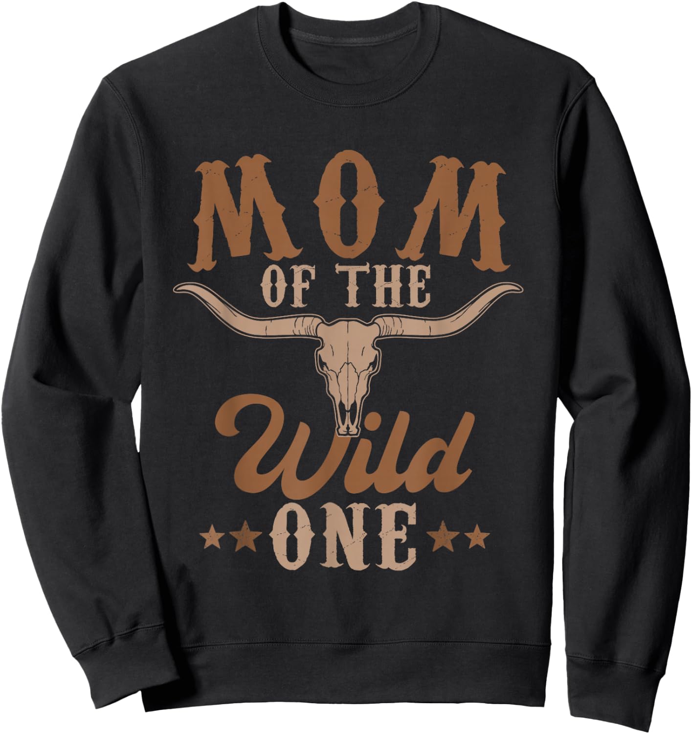 Mom of The Wild One Cowboy Western Rodeo Party Matching Sweatshirt - Sweatshirt | Black