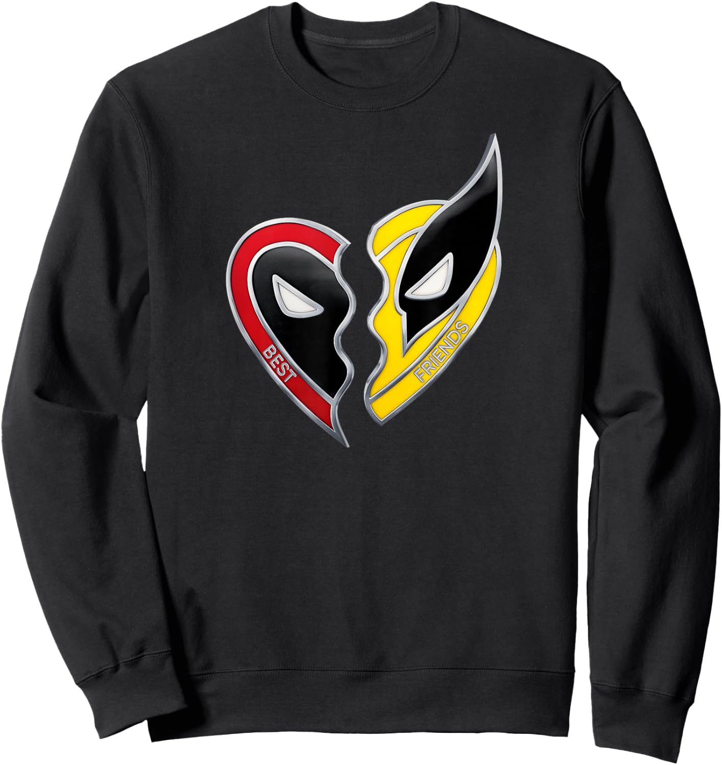 Marvel Studios Deadpool & Wolverine Best Friends Heart Charm Sweatshirt - Sweatshirt | Black