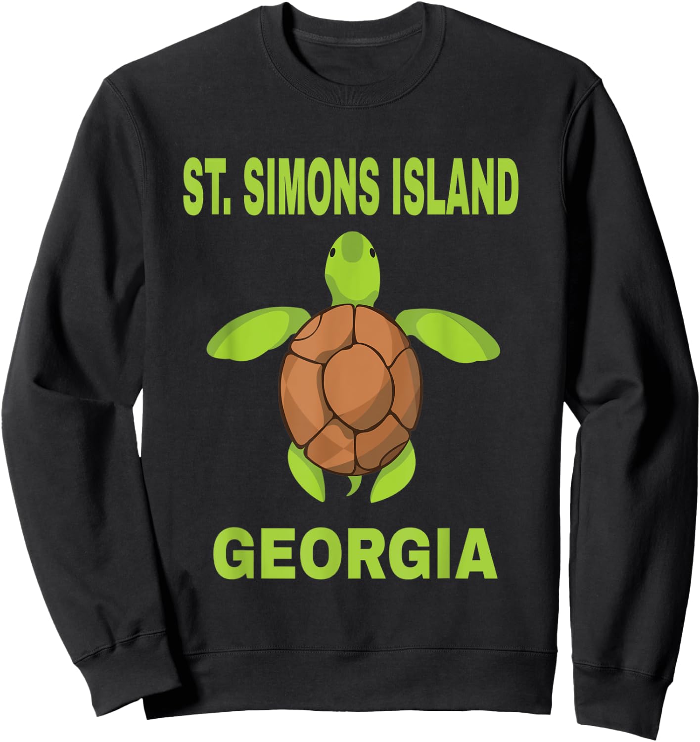 St. Simons Island Family Vacation Georgia Sea Turtle Sweatshirt - Sweatshirt | Black