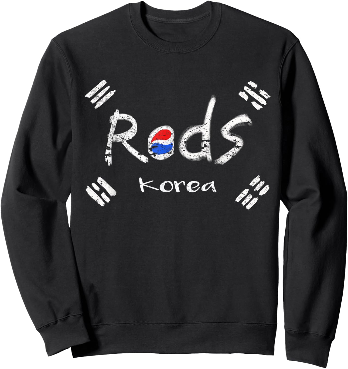 Korean soccer red with korean flag Sweatshirt - Sweatshirt | Black