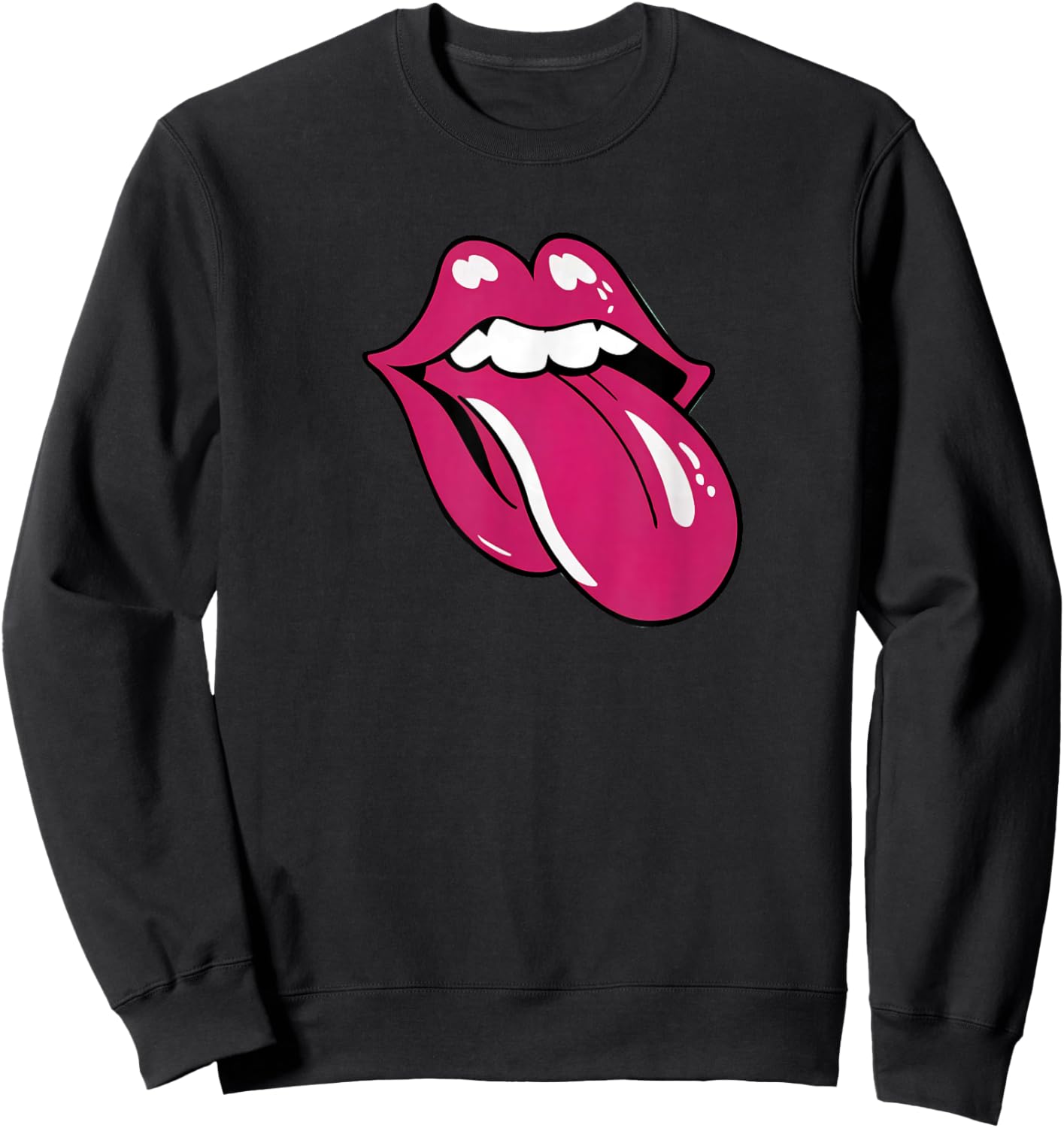 Lips with Outstretched Tongue Sweatshirt - Sweatshirt | Black