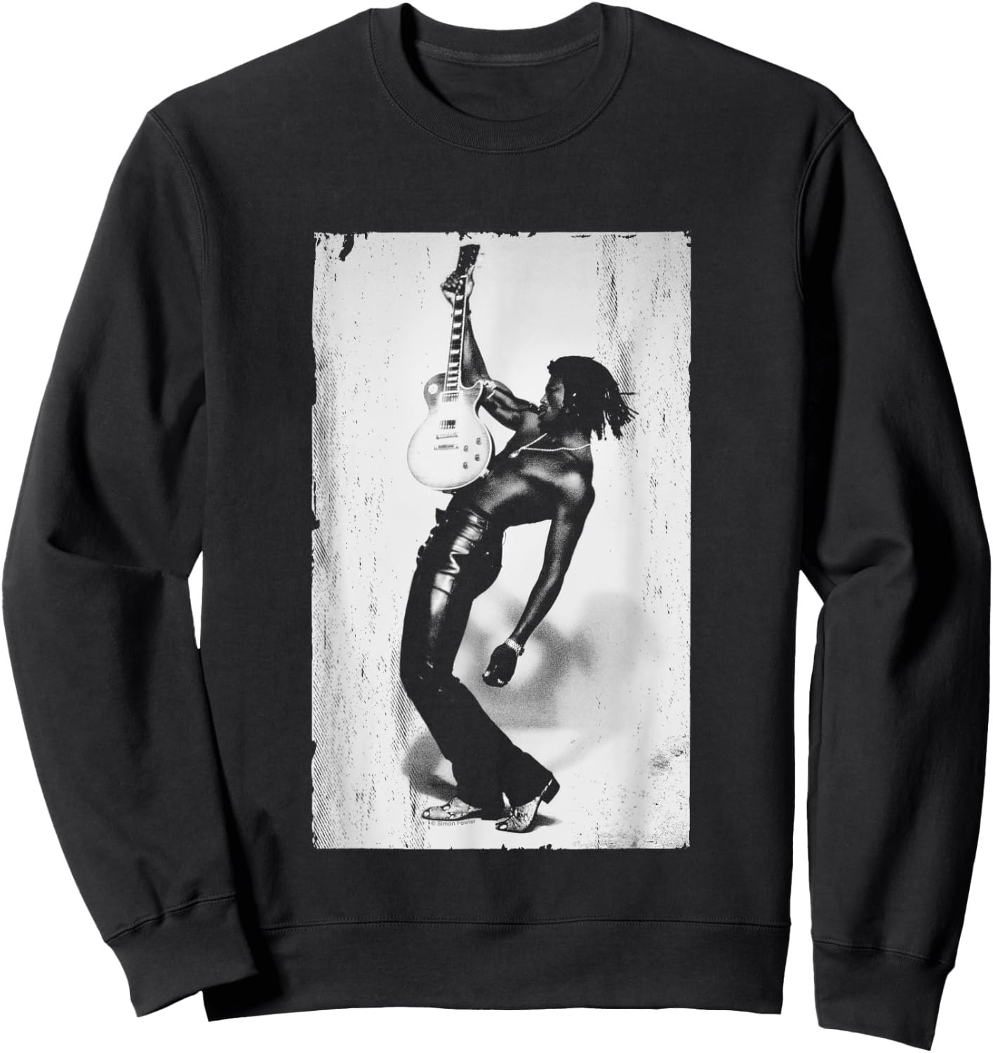 Singer Seal Guitar Studio Shot Distress By Simon Fowler Sweatshirt - Sweatshirt | Black