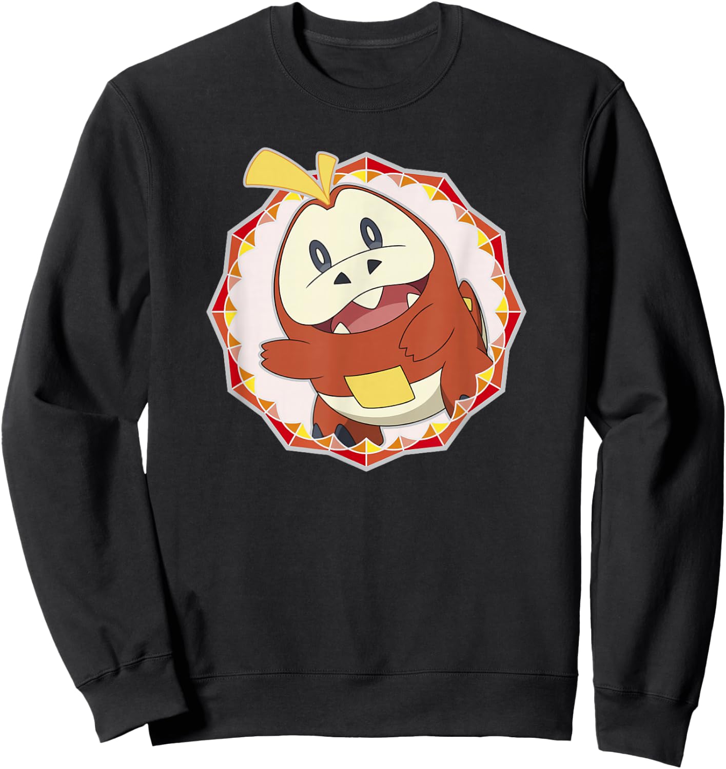 Pokémon Fuecoco Crystal Sparkle Geometric Center Portrait Sweatshirt - Sweatshirt | Black