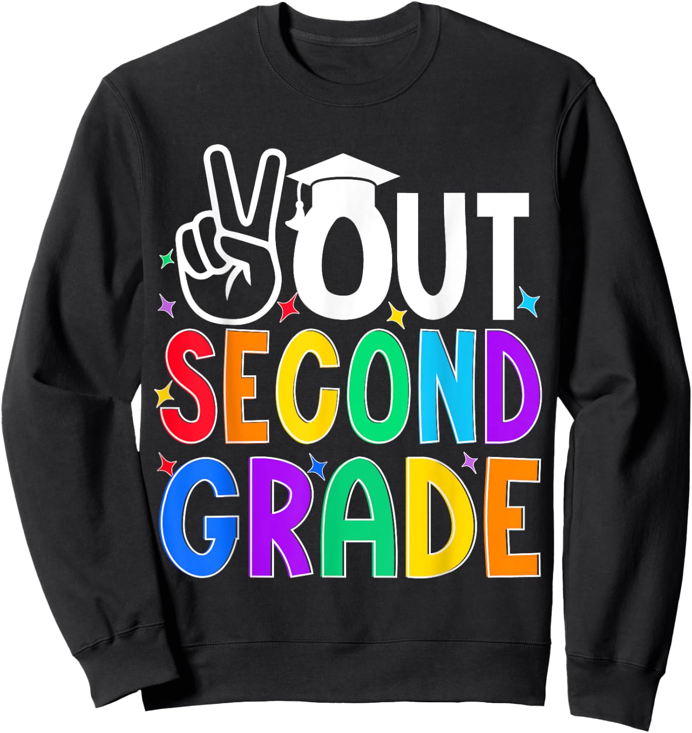 Peace Out Second Grade Last Day of Second Grade Kids Sweatshirt - Sweatshirt | Black