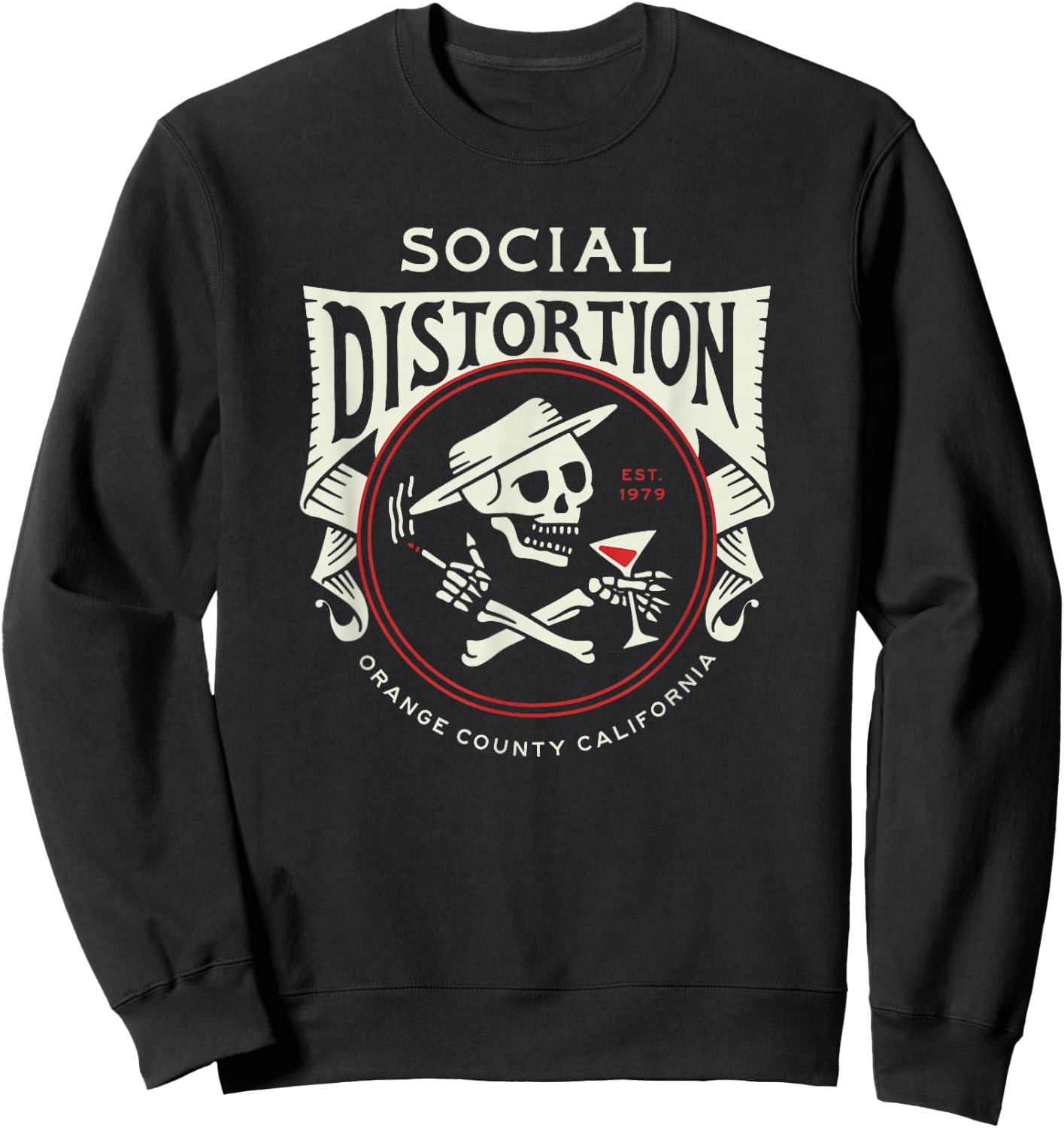 Official Social Distortion Skelly Circle Sweatshirt - Sweatshirt | Black