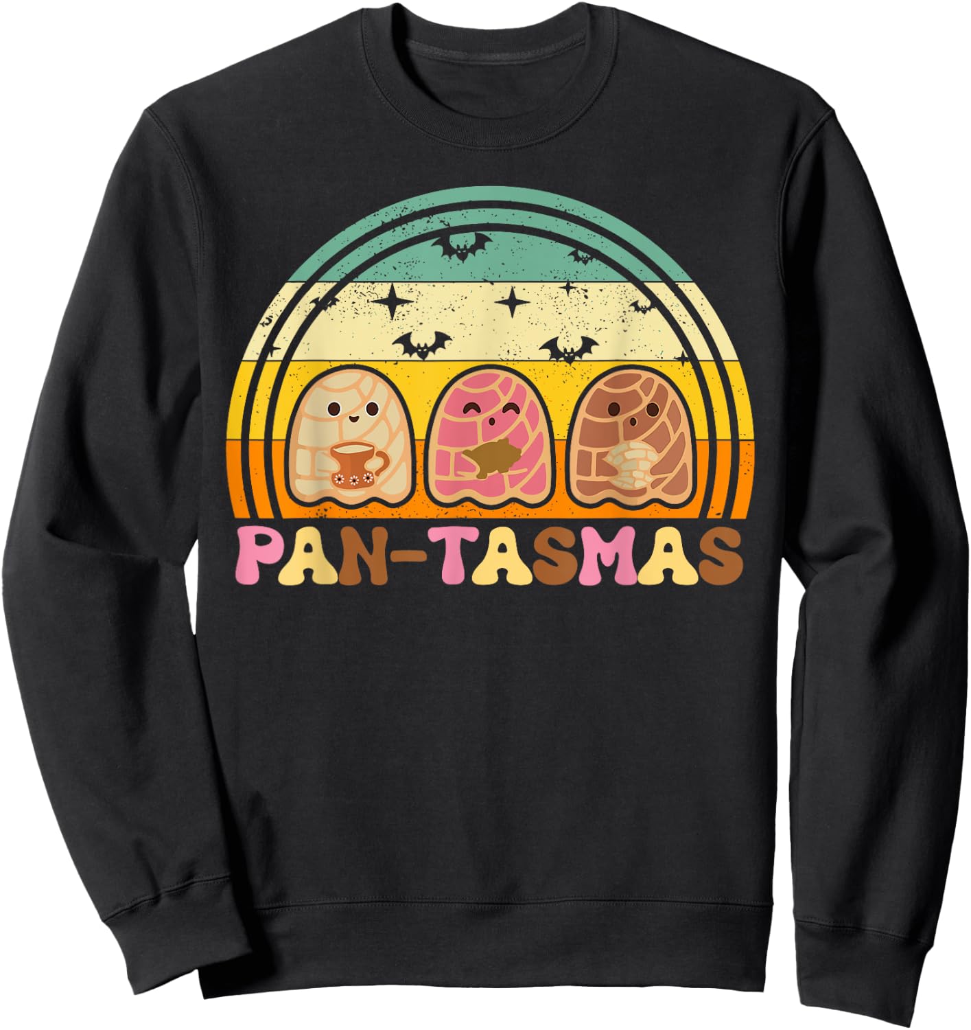 Pantasmas Ghost Vintage Halloween Mexican Spooky Conchas Sweatshirt - Sweatshirt | Black