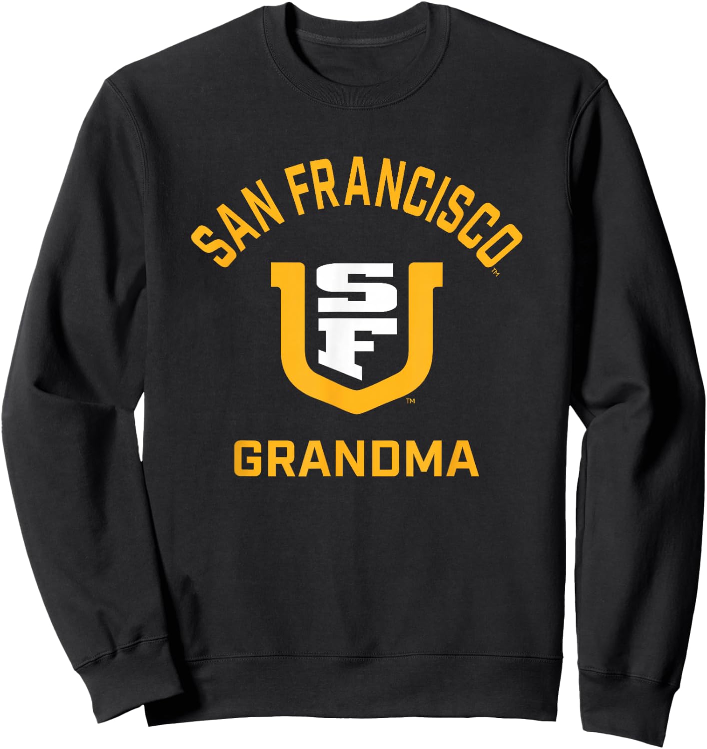 University of San Francisco USF Dons Arched Grandma Sweatshirt - Sweatshirt | Black