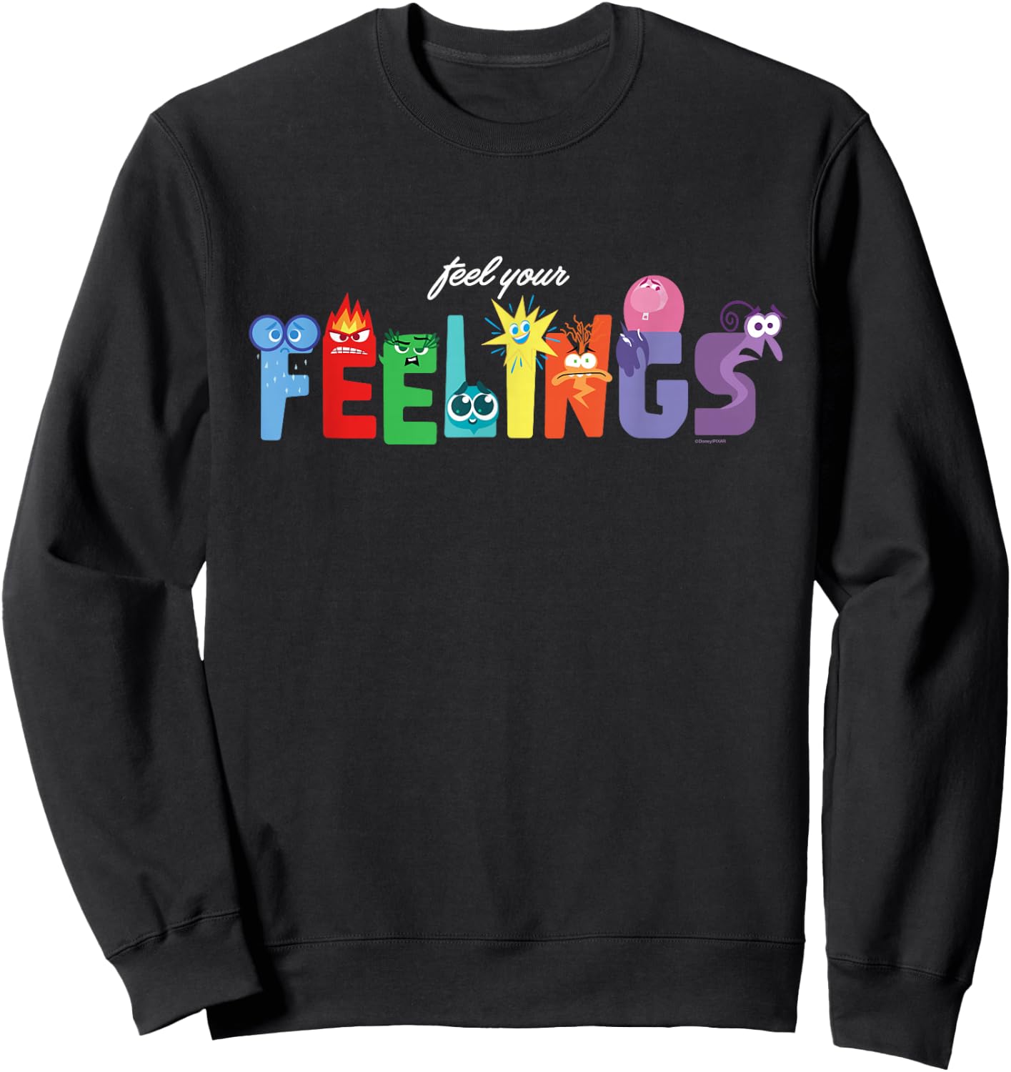 Disney and Pixar’s Inside Out 2 Emotions Feel Your Feelings Sweatshirt - Sweatshirt | Black