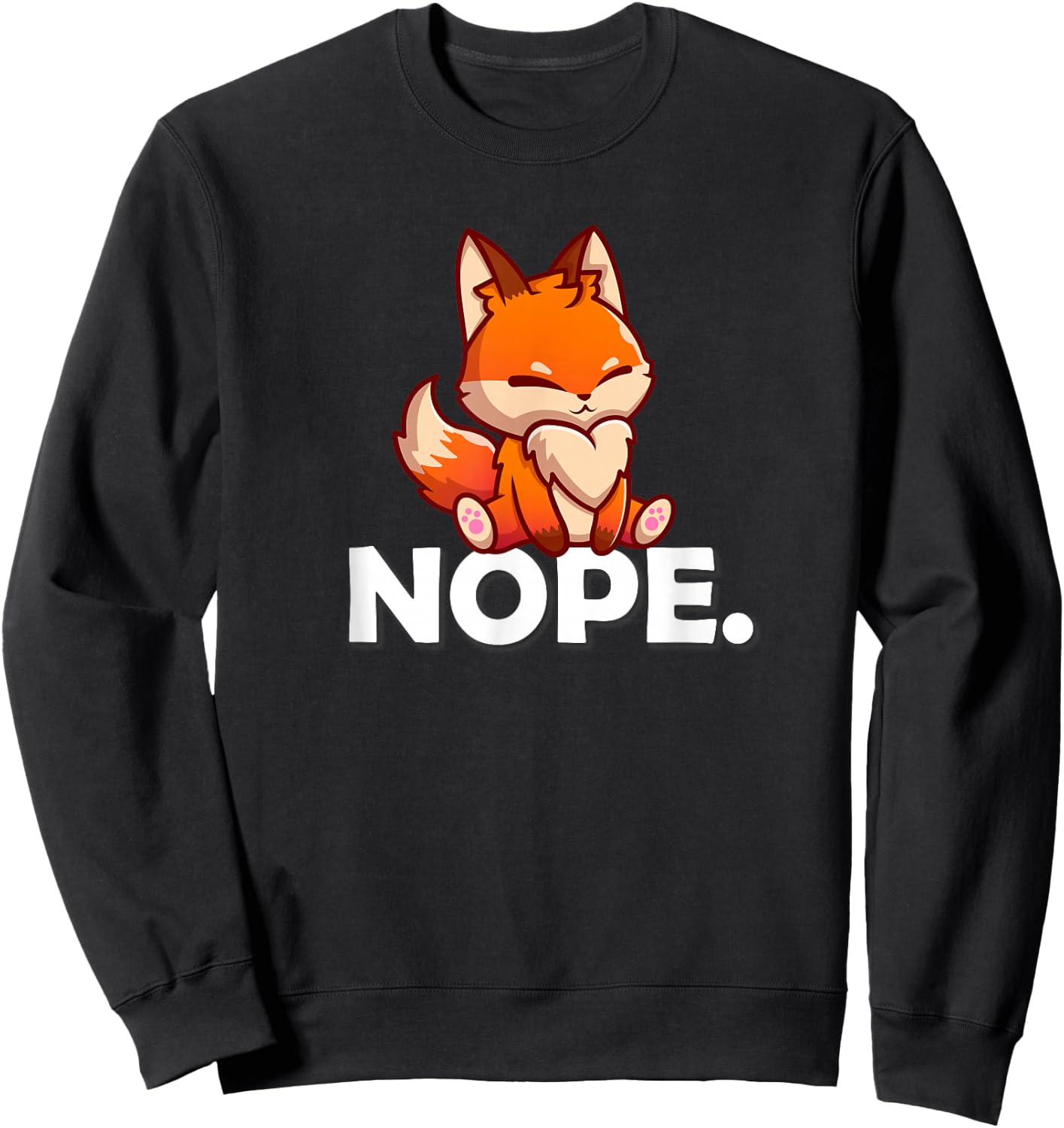 Cute Kawaii & Kids NOPE Red Fox Lover Sweatshirt - Sweatshirt | Black