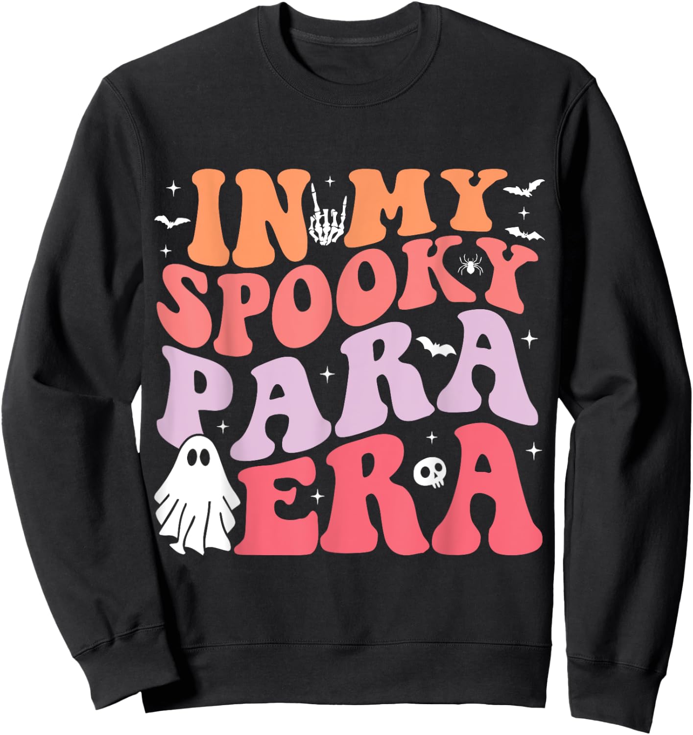 In My Spooky Para Era Retro Groovy Funny Halloween Parapro Sweatshirt - Sweatshirt | Black