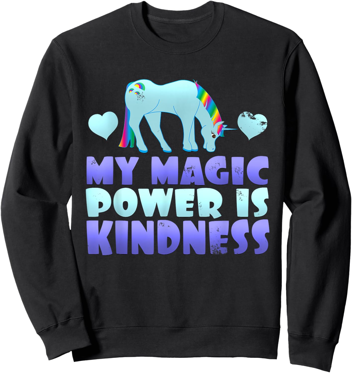 Cute Magic Power Is Kindness Unicorn Stop Bullying Sweatshirt - Sweatshirt | Black