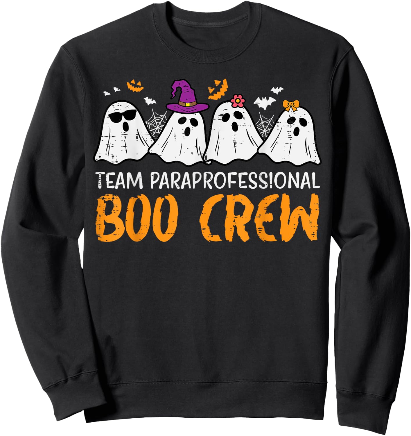 Halloween Team Paraprofessional Boo Crew Para Costume Women Sweatshirt - Sweatshirt | Black