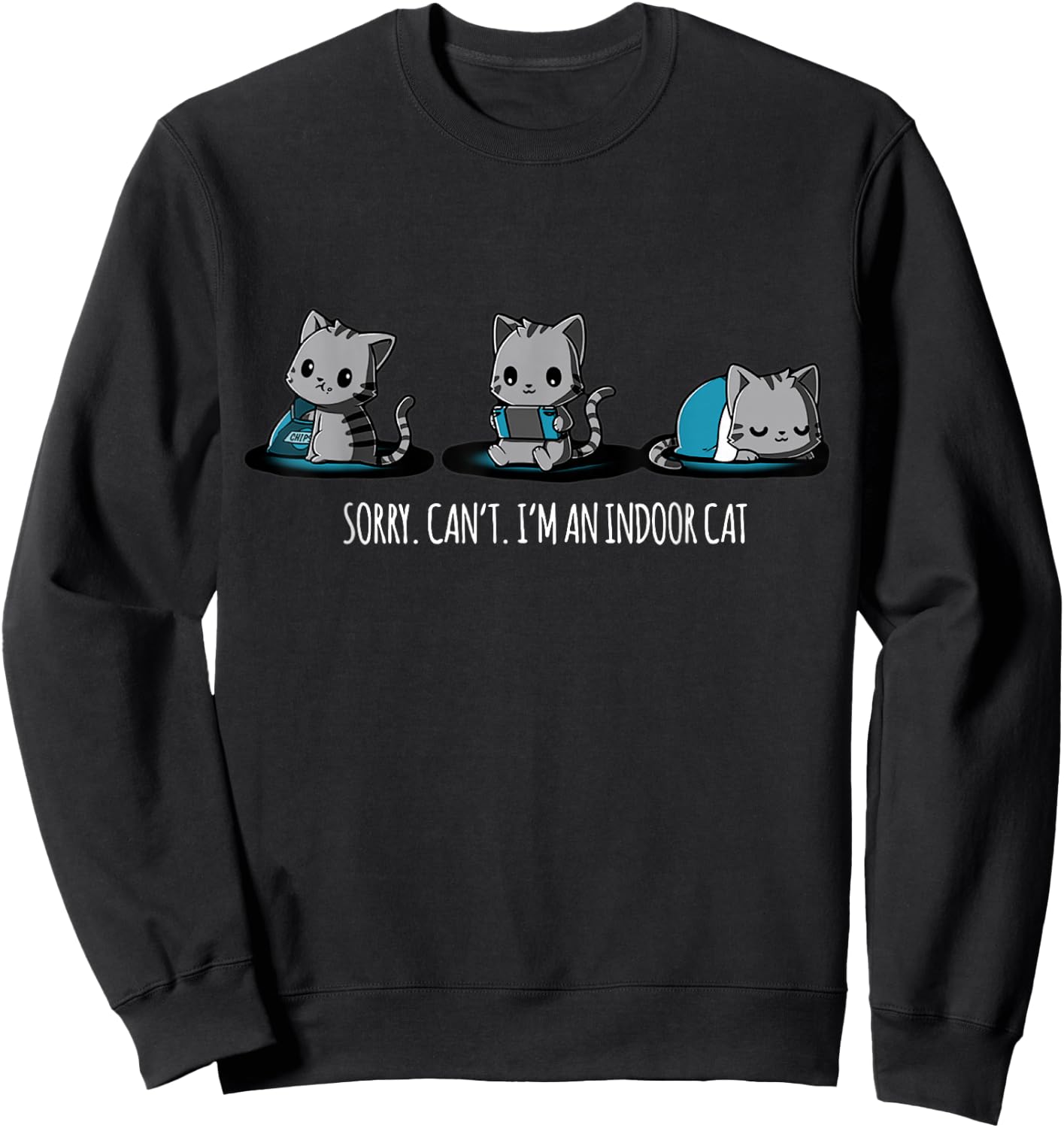 Sorry I Can't I'm An Indoor Cat Kitty Lover Sweatshirt - Sweatshirt | Black