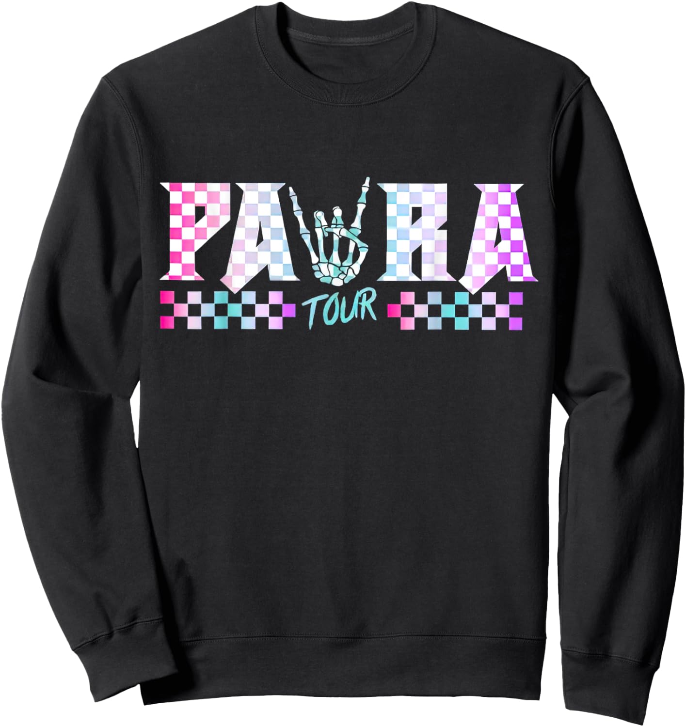 Retro Teacher Tour, ABCD Para Tour, Father Front And Back Women Sweatshirt - Sweatshirt | Black