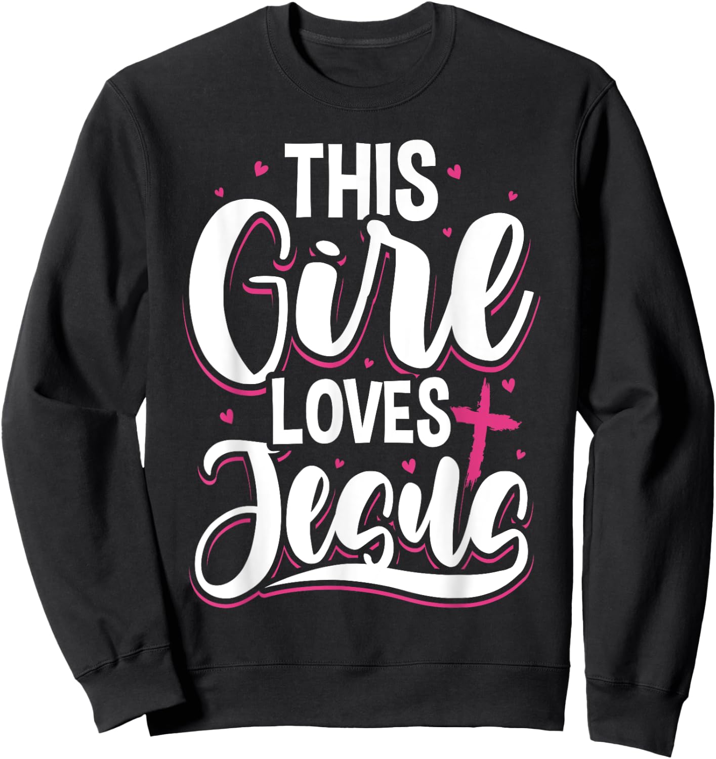 This Girl Loves Jesus For Christian Teen Kid Cool Women Sweatshirt - Sweatshirt | Black