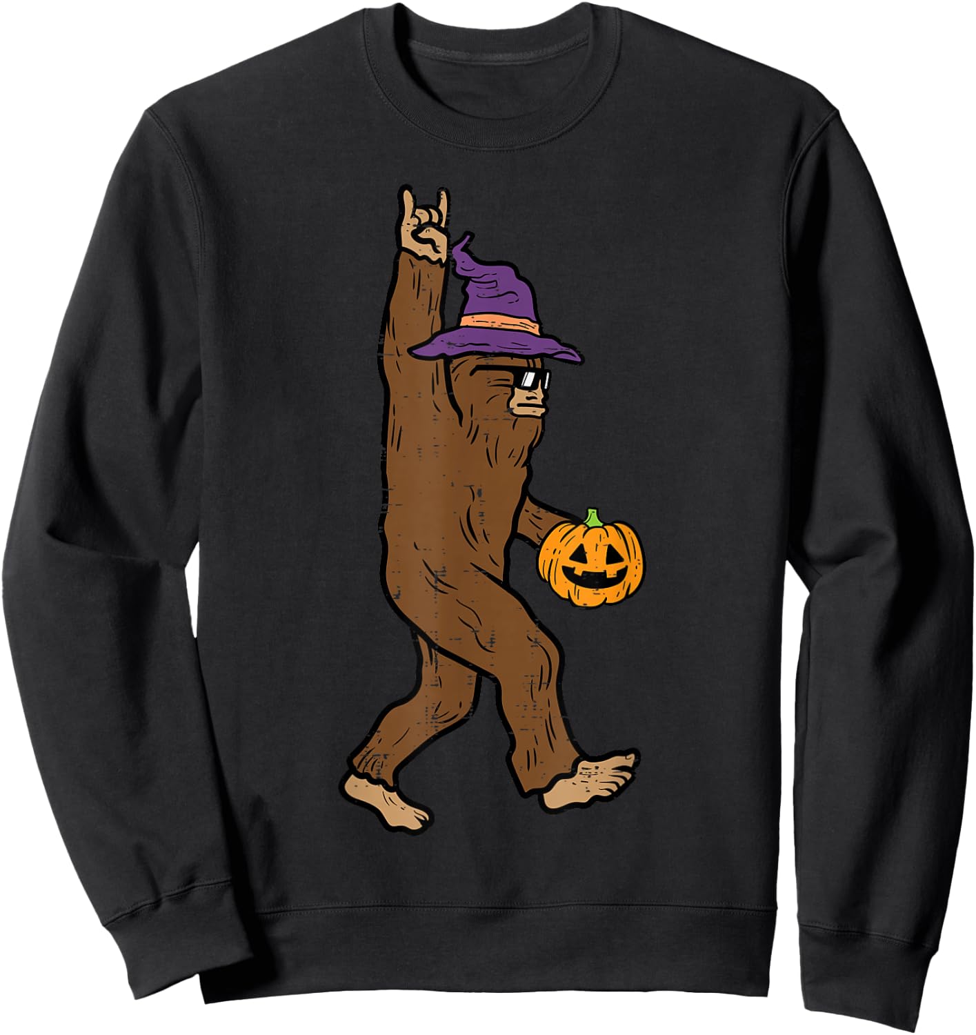 Halloween Bigfoot Rock Sasquatch Rocker Costume Men Boys Kid Sweatshirt - Sweatshirt | Black