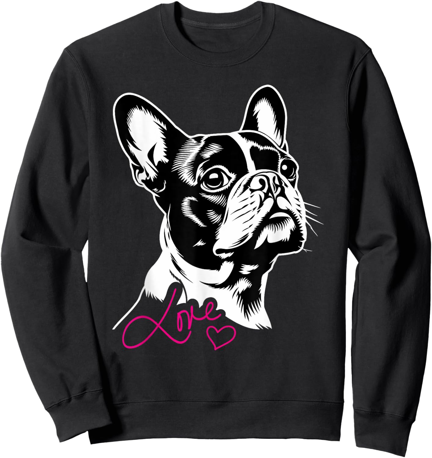 Boston Terrier Dog Boston Terrier Heart Men Women Kids Sweatshirt - Sweatshirt | Black