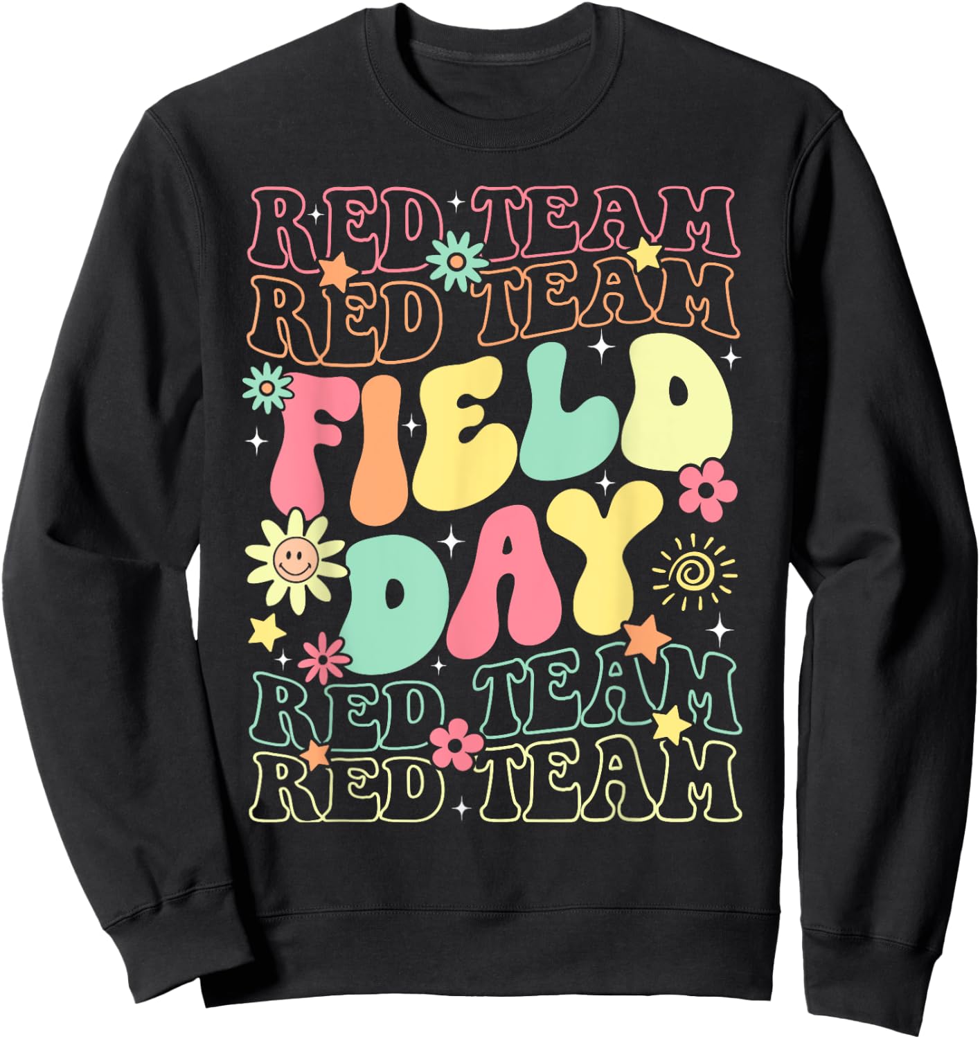 Field Day Red Team Color War Camp Team Game Competition Sweatshirt - Sweatshirt | Black