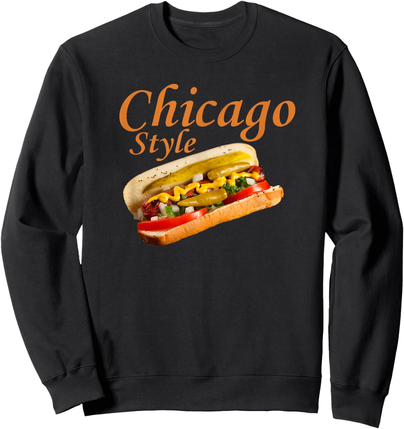 Chicago Style Hot Dog Relish HotDog Men Women Girls Kids Sweatshirt - Sweatshirt | Black