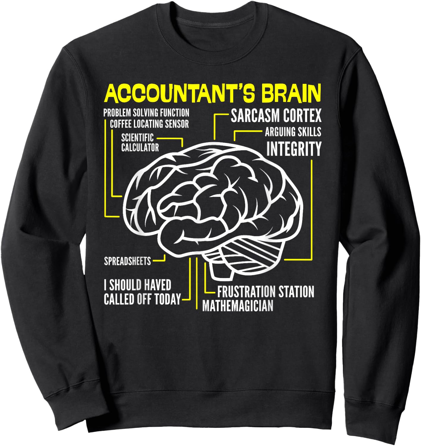 Accountant Brain, Accountant Job Process, Funny C.P.A Sweatshirt - Sweatshirt | Black