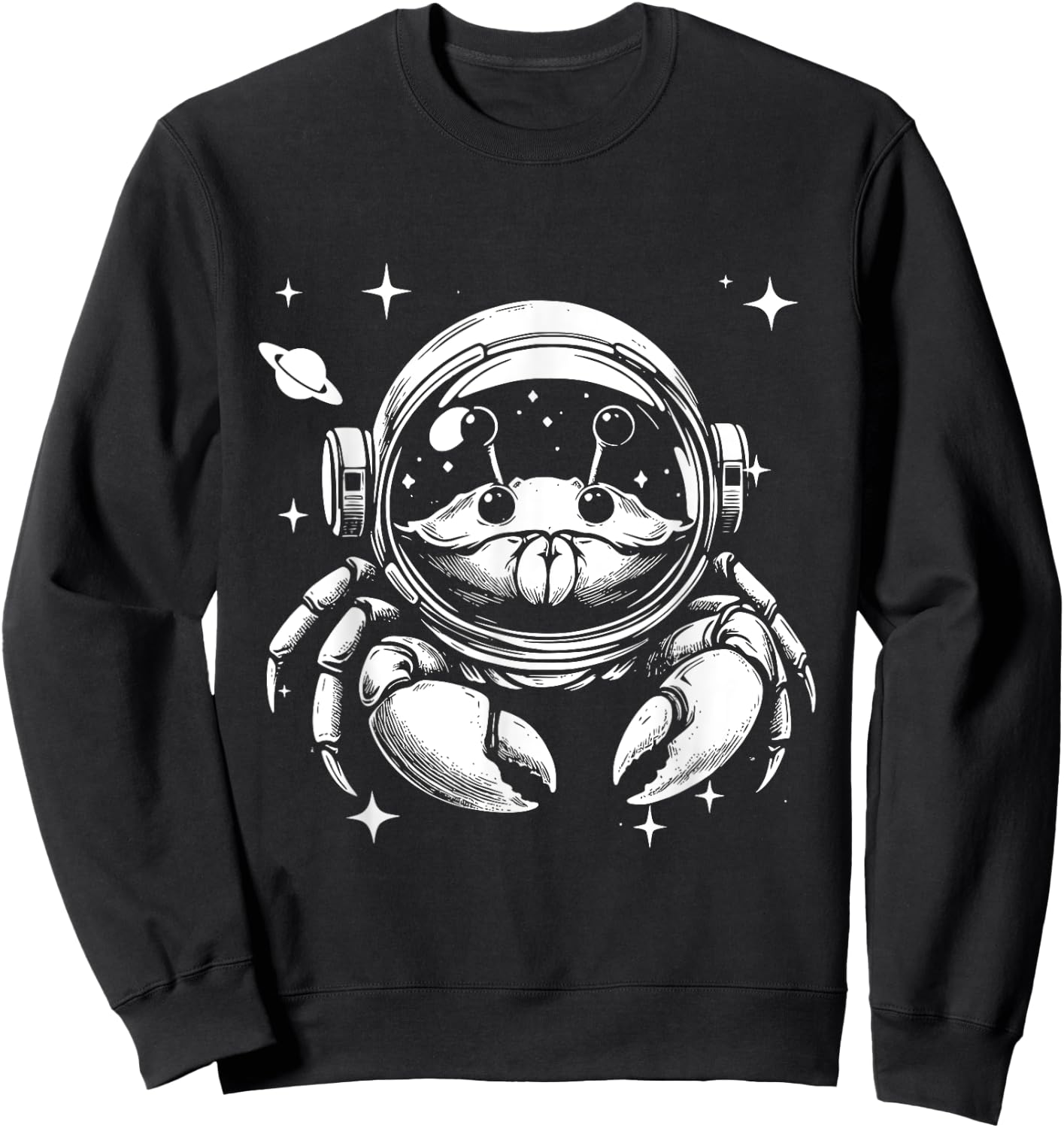 Crab Dad Mom Space - Astronaut Crab Sweatshirt - Sweatshirt | Black