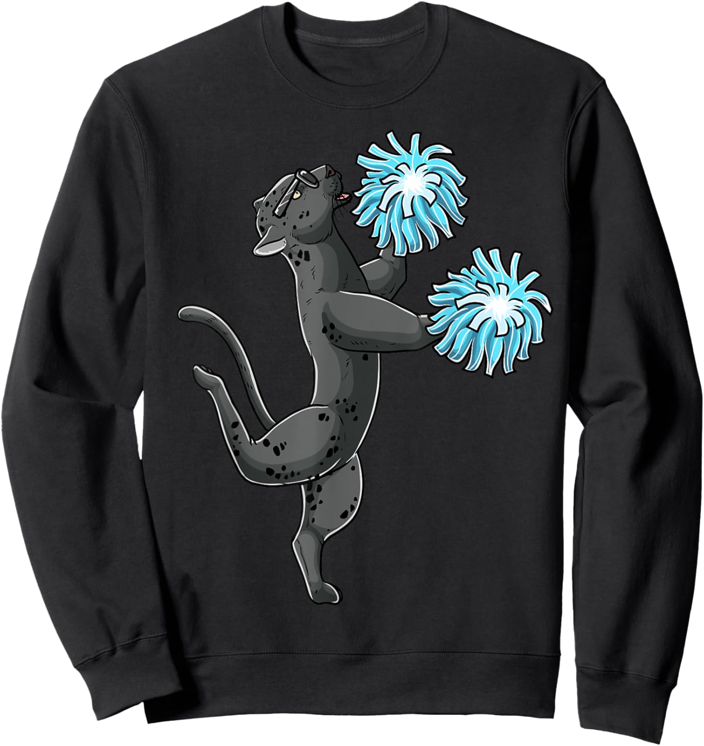 LuvCheerMal Cheerleading Panther Cheerleader Cheer Flyer , Small, Black Sweatshirt - Sweatshirt | Black